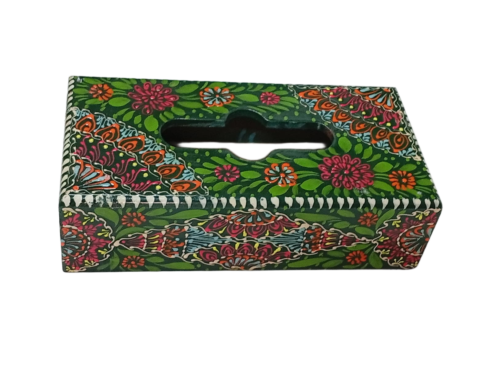 Truck Art Hand-Painted Tissue Box Size (L-25.5cm, W-12.5cm, H-7cm) - Image 4