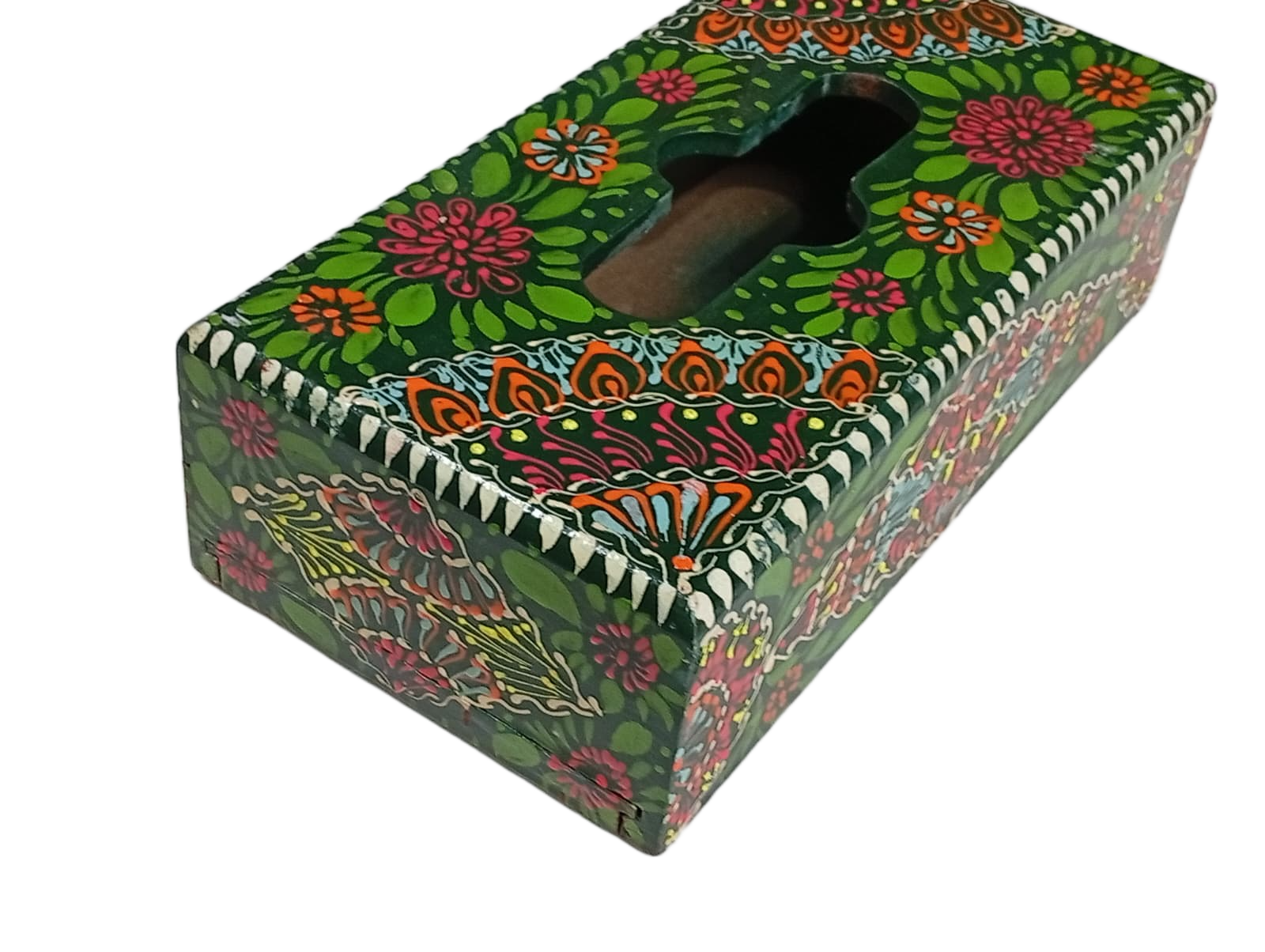 Truck Art Hand-Painted Tissue Box Size (L-25.5cm, W-12.5cm, H-7cm) - Image 5