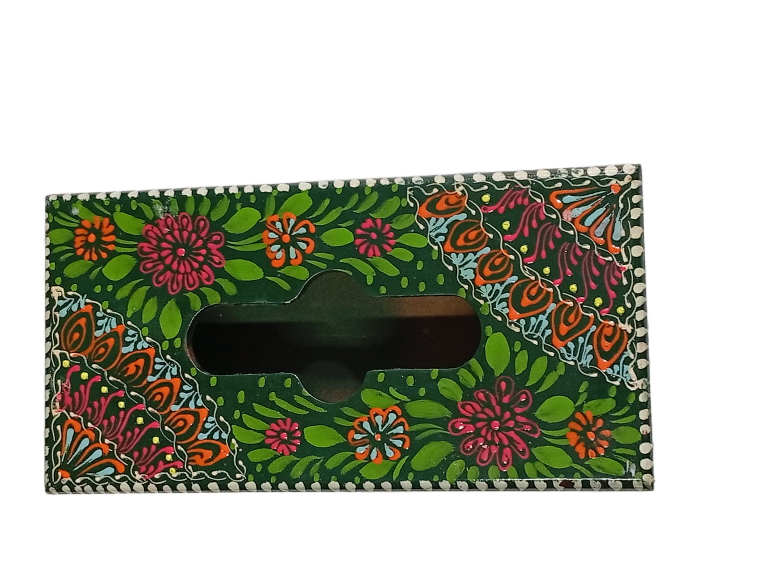 Truck Art Hand-Painted Tissue Box Size (L-25.5cm, W-12.5cm, H-7cm) - Image 9