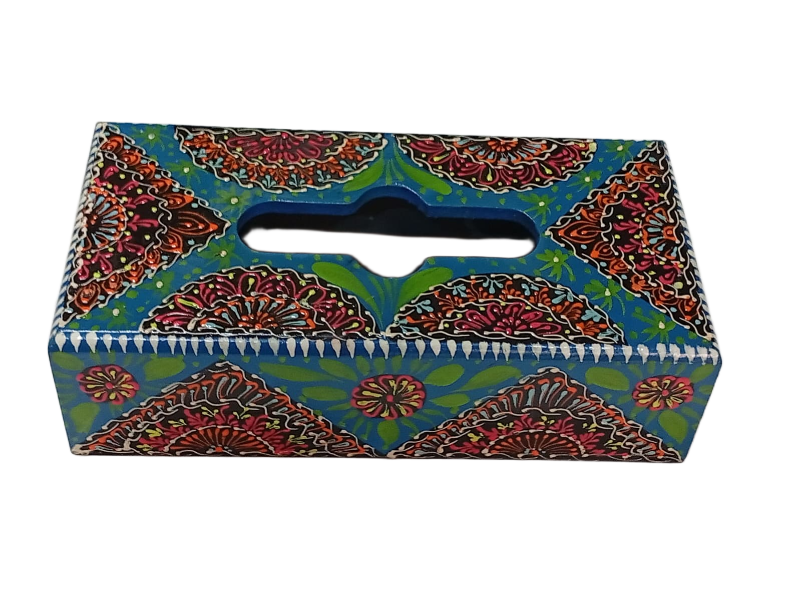 Truck Art Hand-Painted Tissue Box Size (L-25.5cm, W-12.5cm, H-7cm) - Image 4