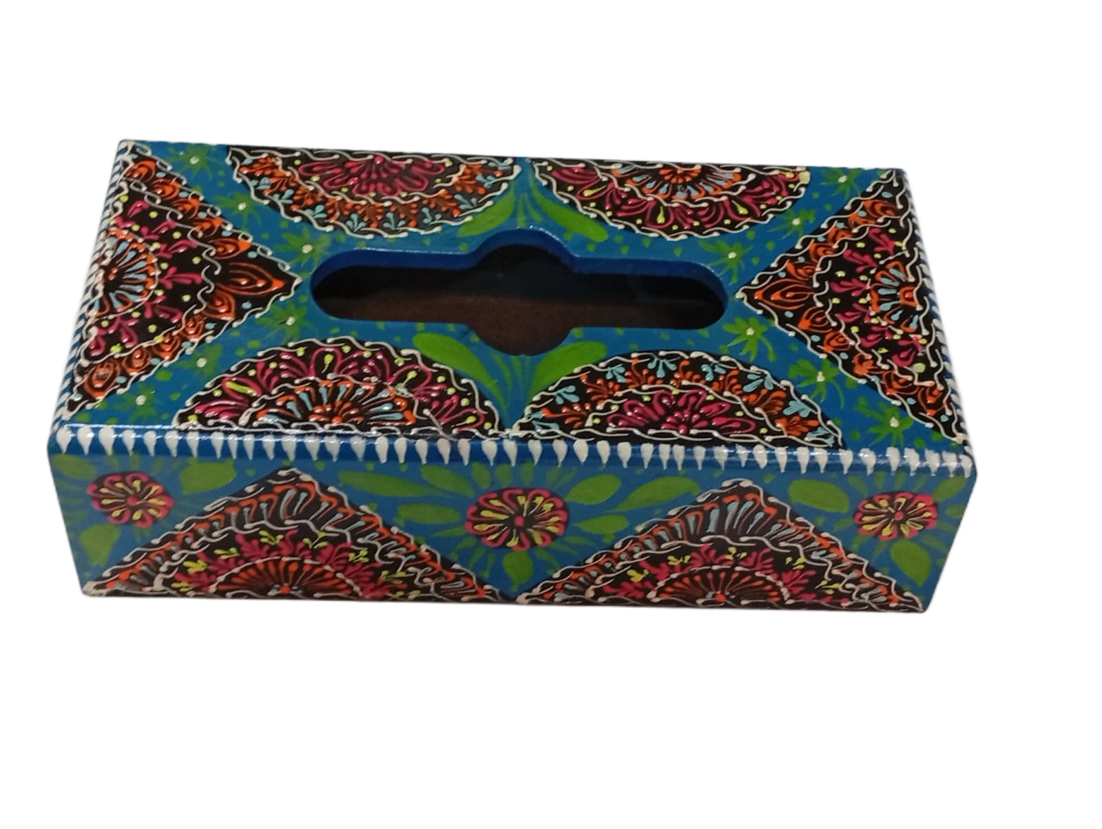 Truck Art Hand-Painted Tissue Box Size (L-25.5cm, W-12.5cm, H-7cm) - Image 5