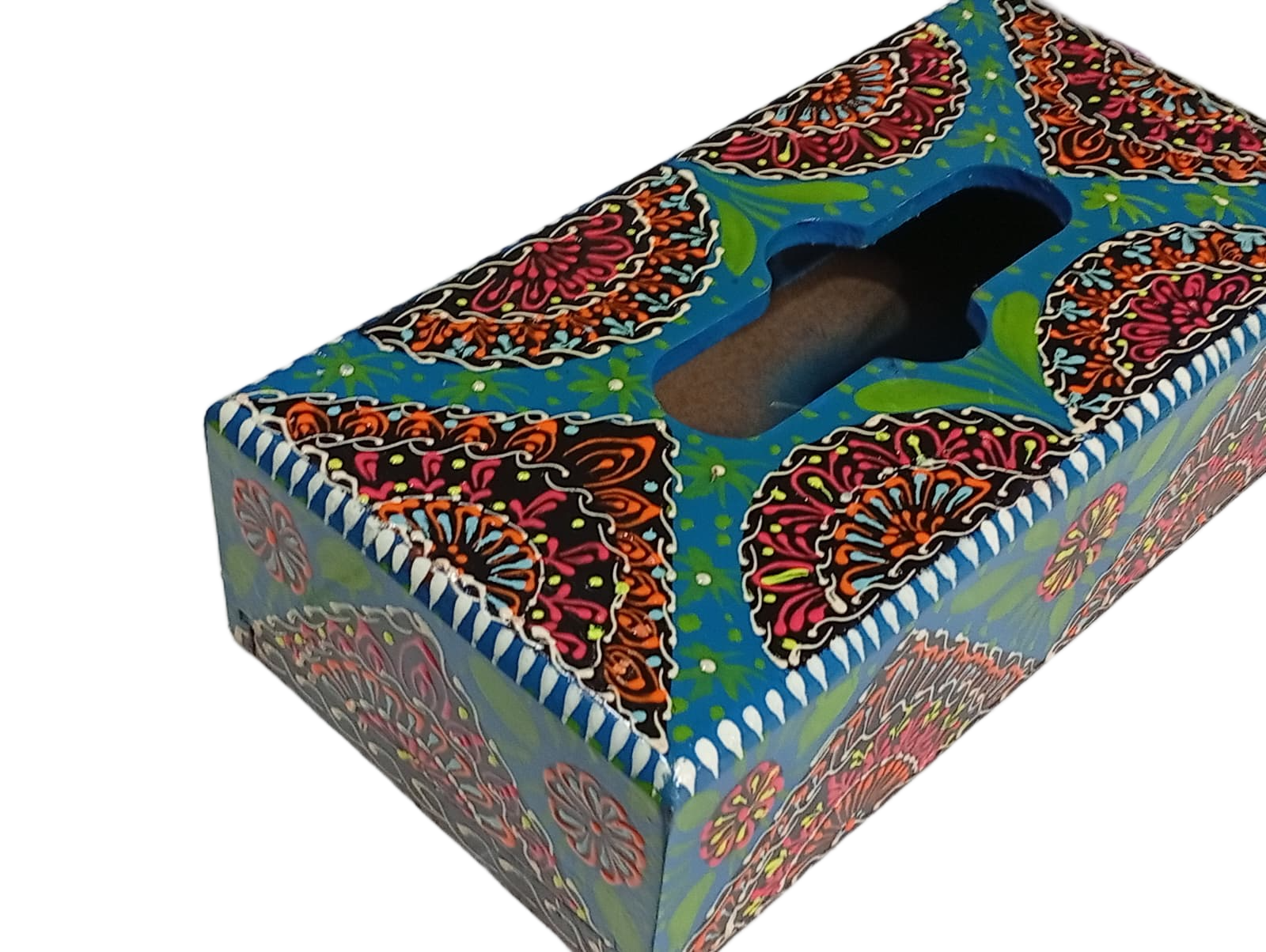 Truck Art Hand-Painted Tissue Box Size (L-25.5cm, W-12.5cm, H-7cm) - Image 8