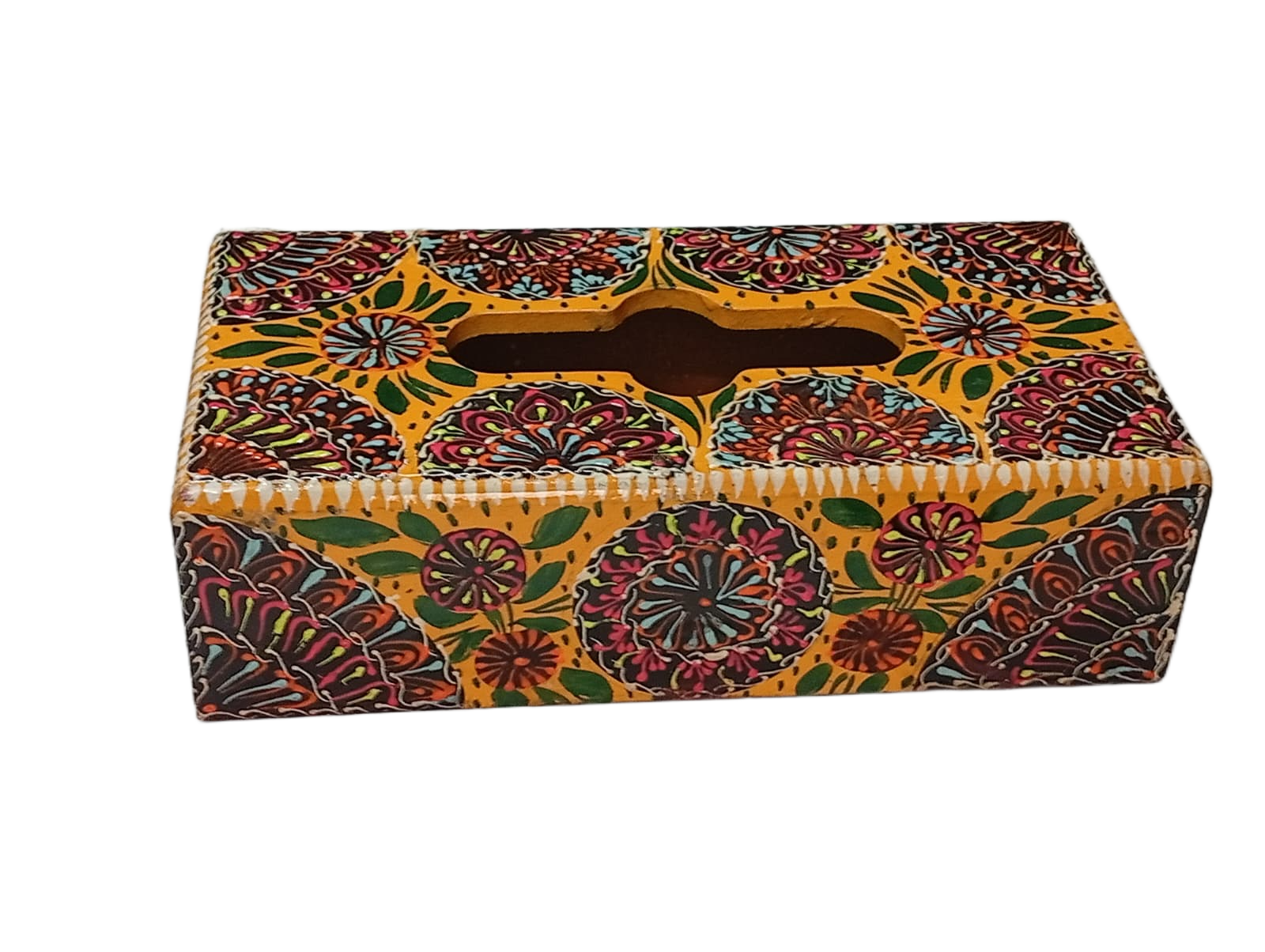 Truck Art Hand-Painted Tissue Box Size (L-25.5cm, W-12.5cm, H-7cm) - Image 4