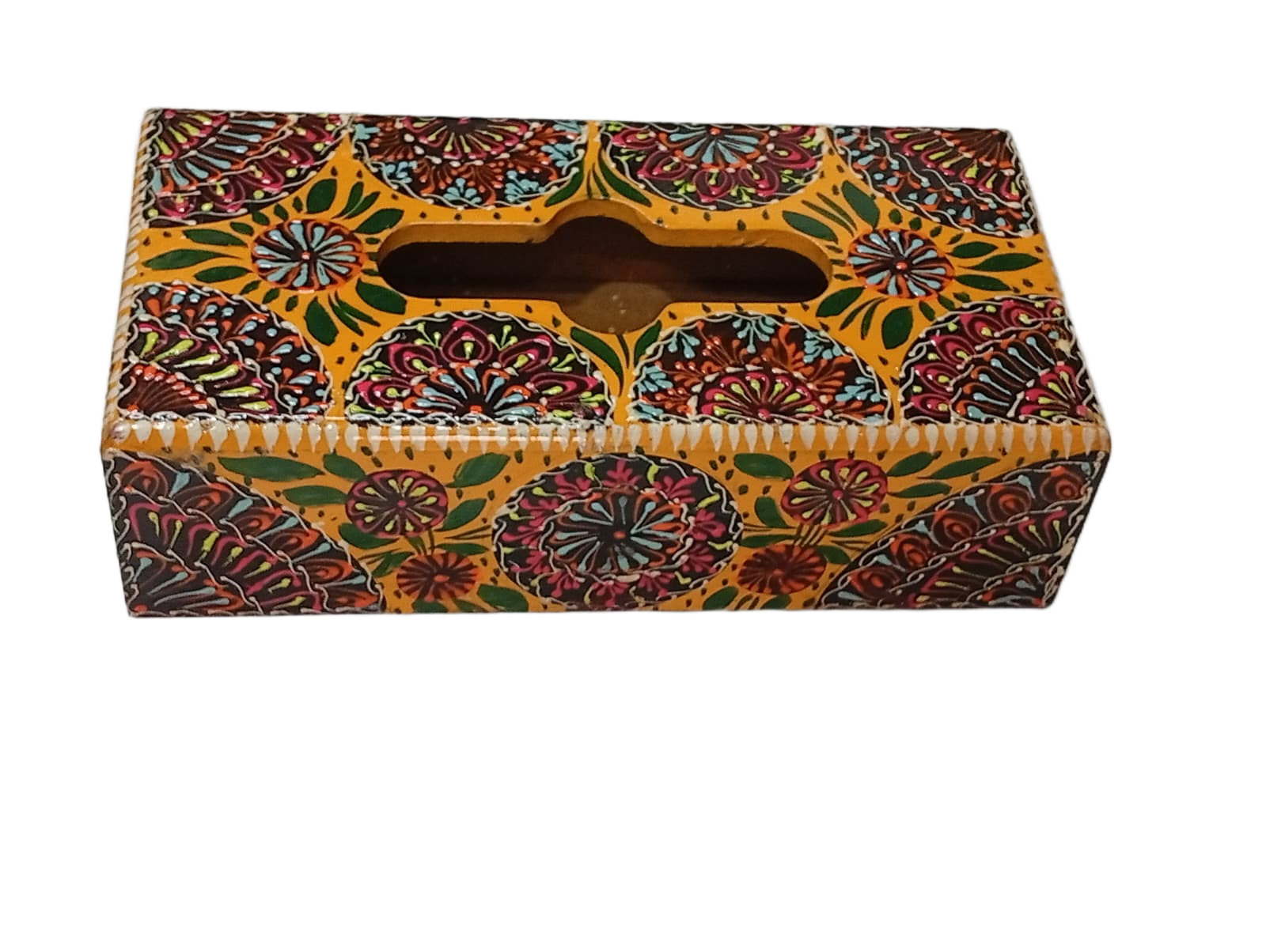 Truck Art Hand-Painted Tissue Box Size (L-25.5cm, W-12.5cm, H-7cm) - Image 5
