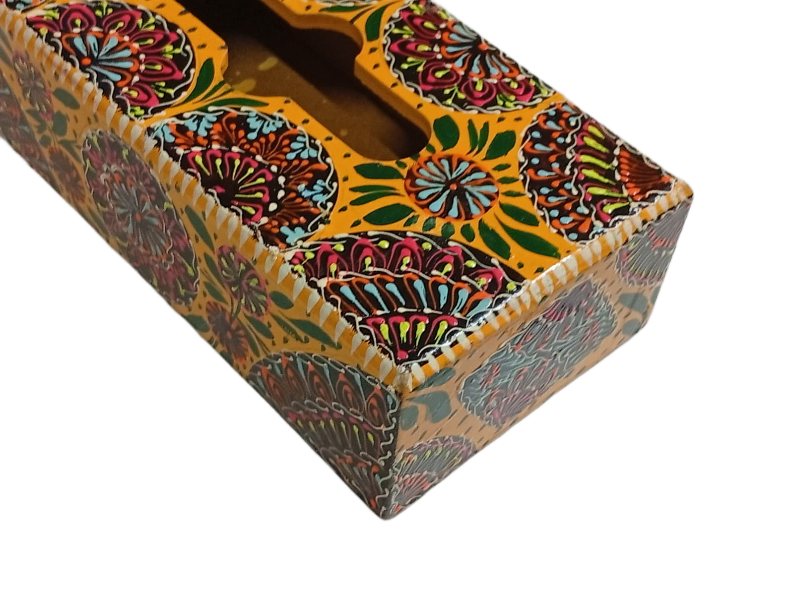 Truck Art Hand-Painted Tissue Box Size (L-25.5cm, W-12.5cm, H-7cm) - Image 6
