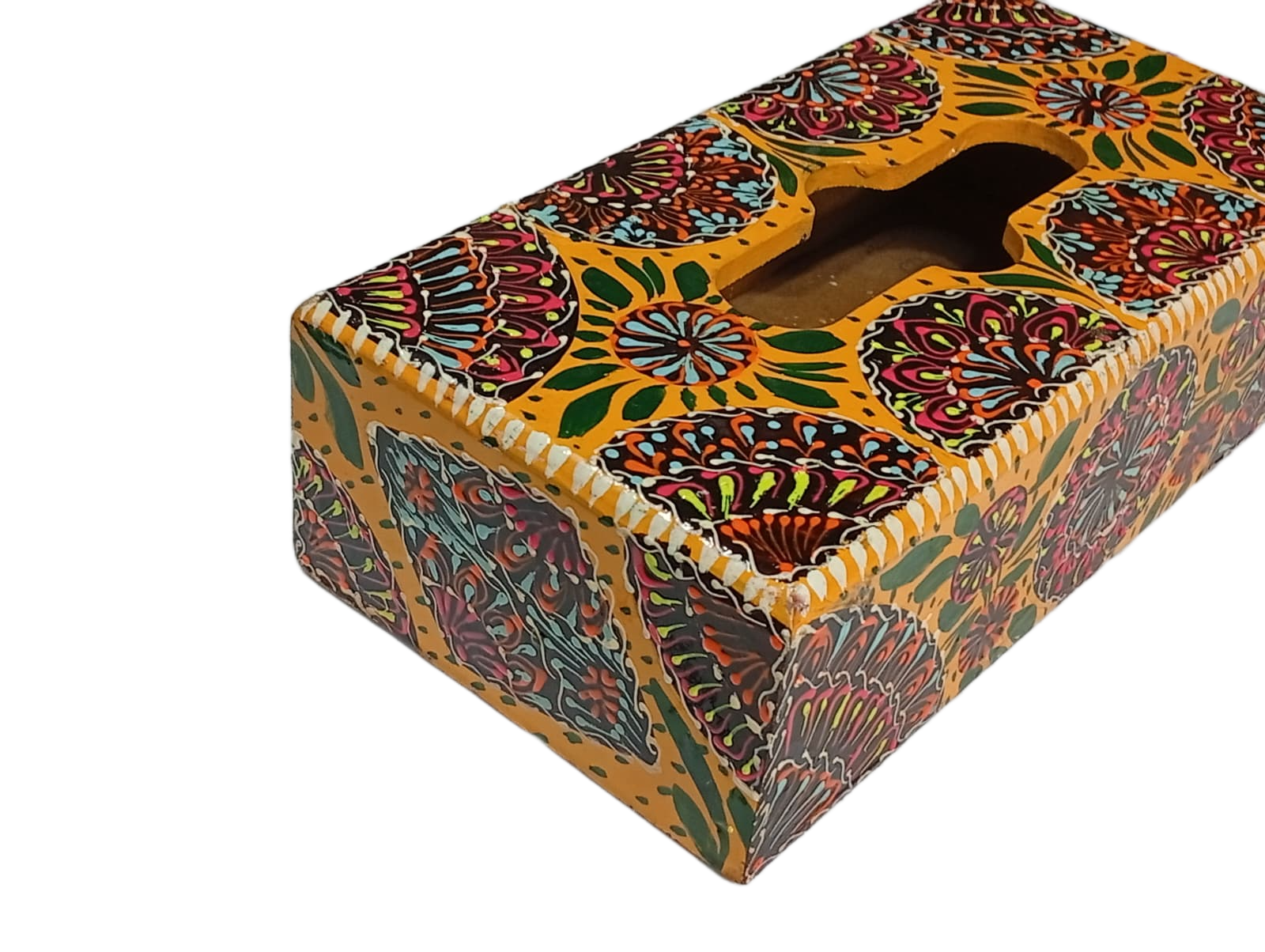 Truck Art Hand-Painted Tissue Box Size (L-25.5cm, W-12.5cm, H-7cm) - Image 7