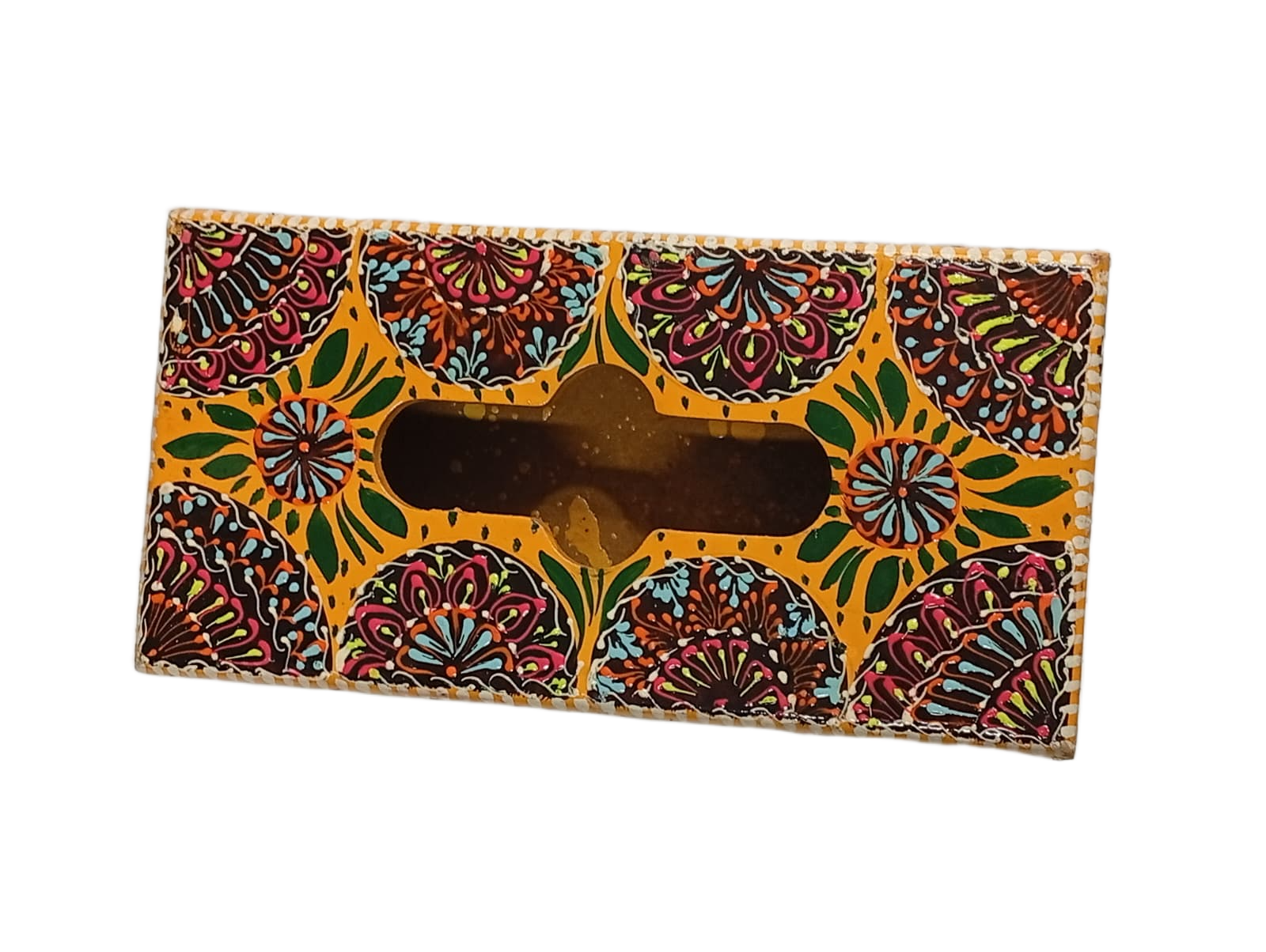 Truck Art Hand-Painted Tissue Box Size (L-25.5cm, W-12.5cm, H-7cm) - Image 8