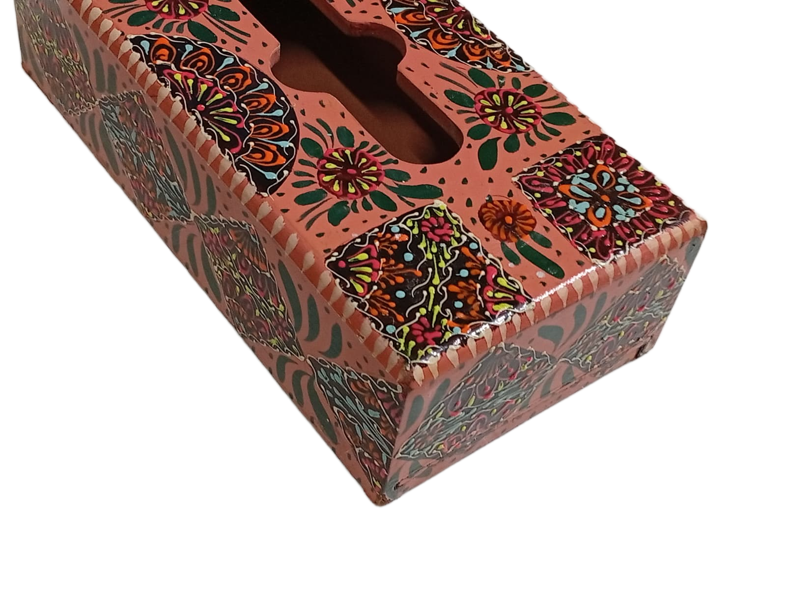 Truck Art Hand-Painted Tissue Box Size (L-25.5cm, W-12.5cm, H-7cm) - Image 6