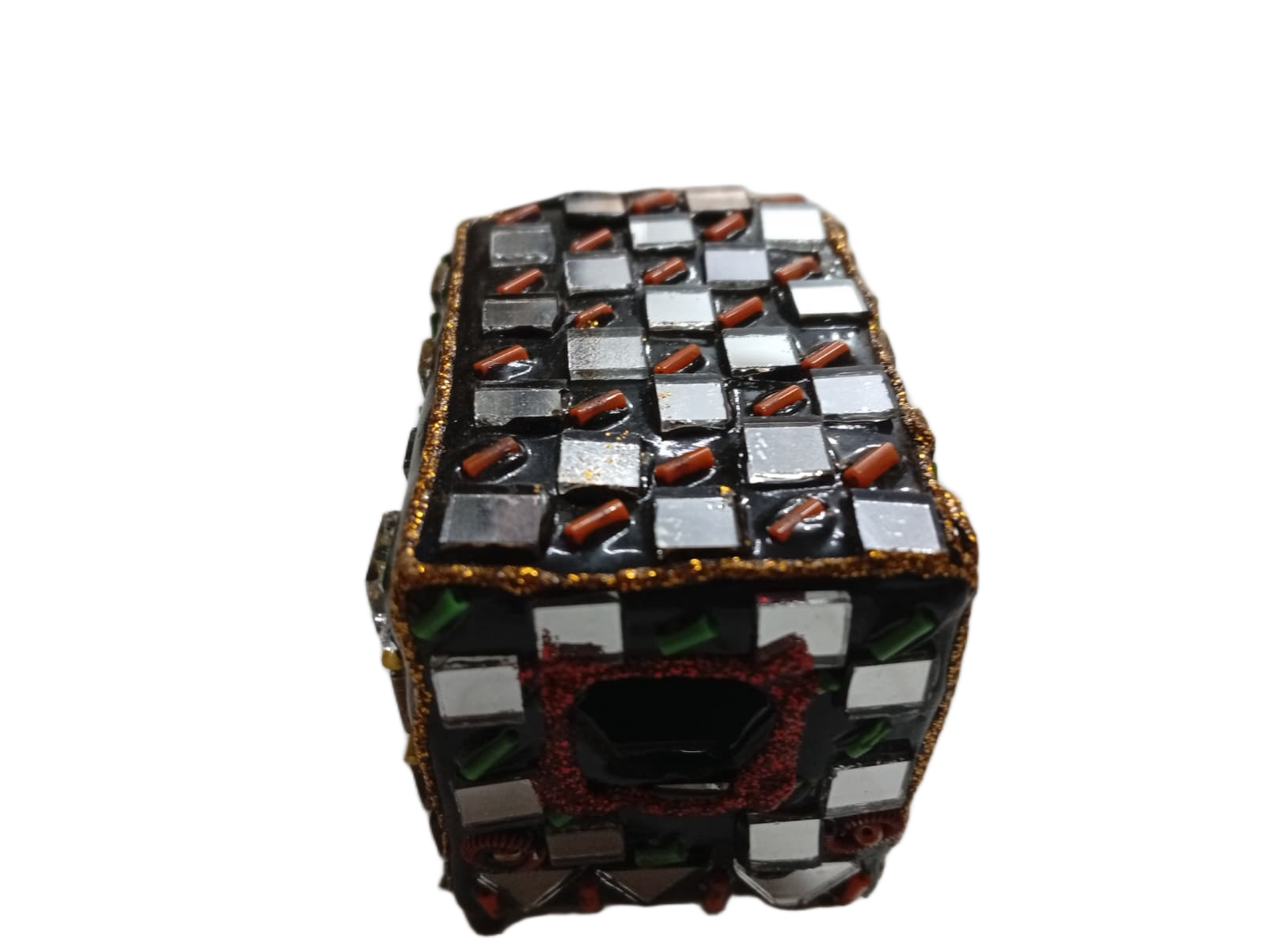 Decorative Mirror Work Rickshaw (L-6cm, W-4cm, H-5.5cm) - Image 8