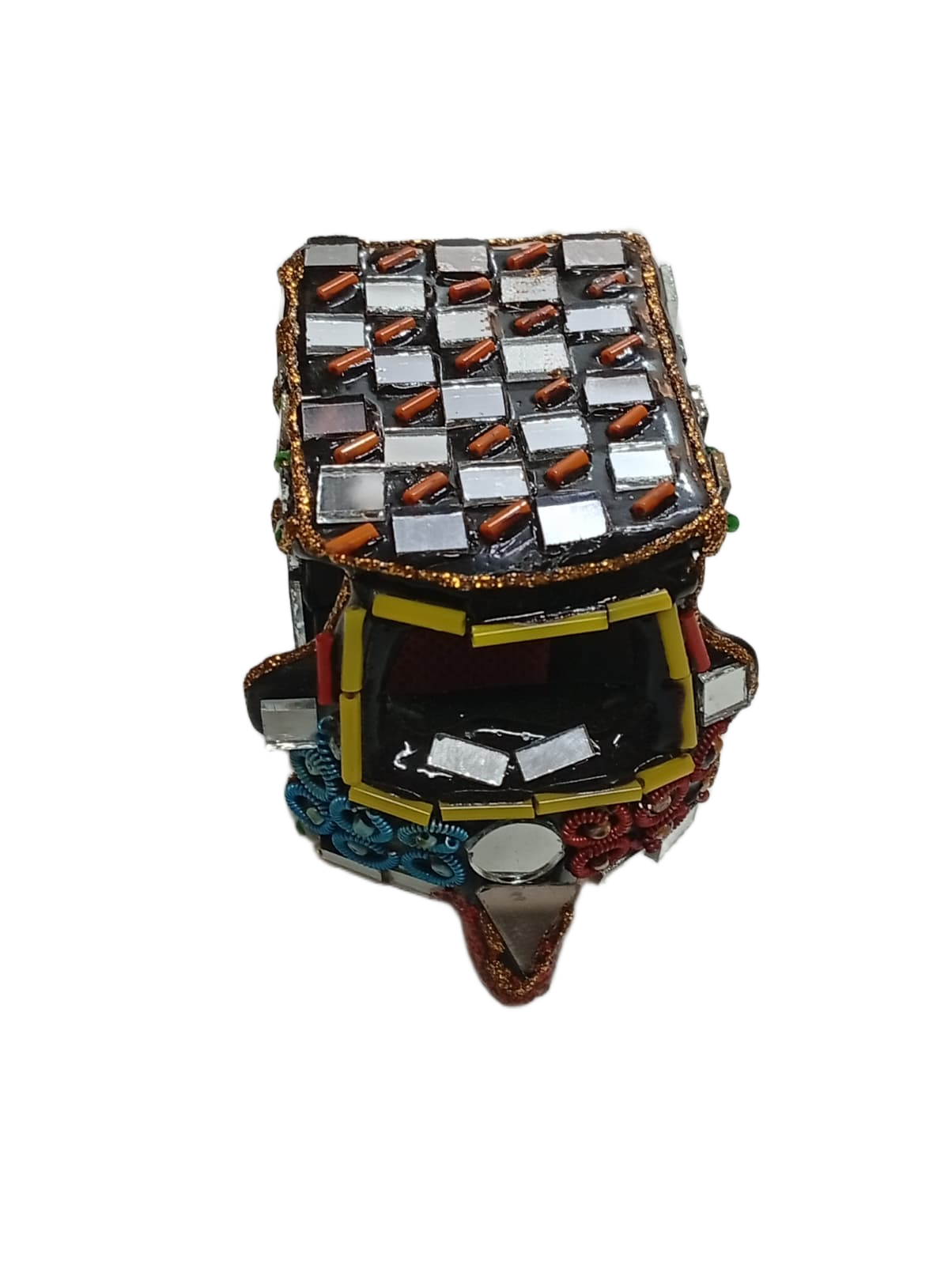 Decorative Mirror Work Rickshaw (L-6cm, W-4cm, H-5.5cm) - Image 10