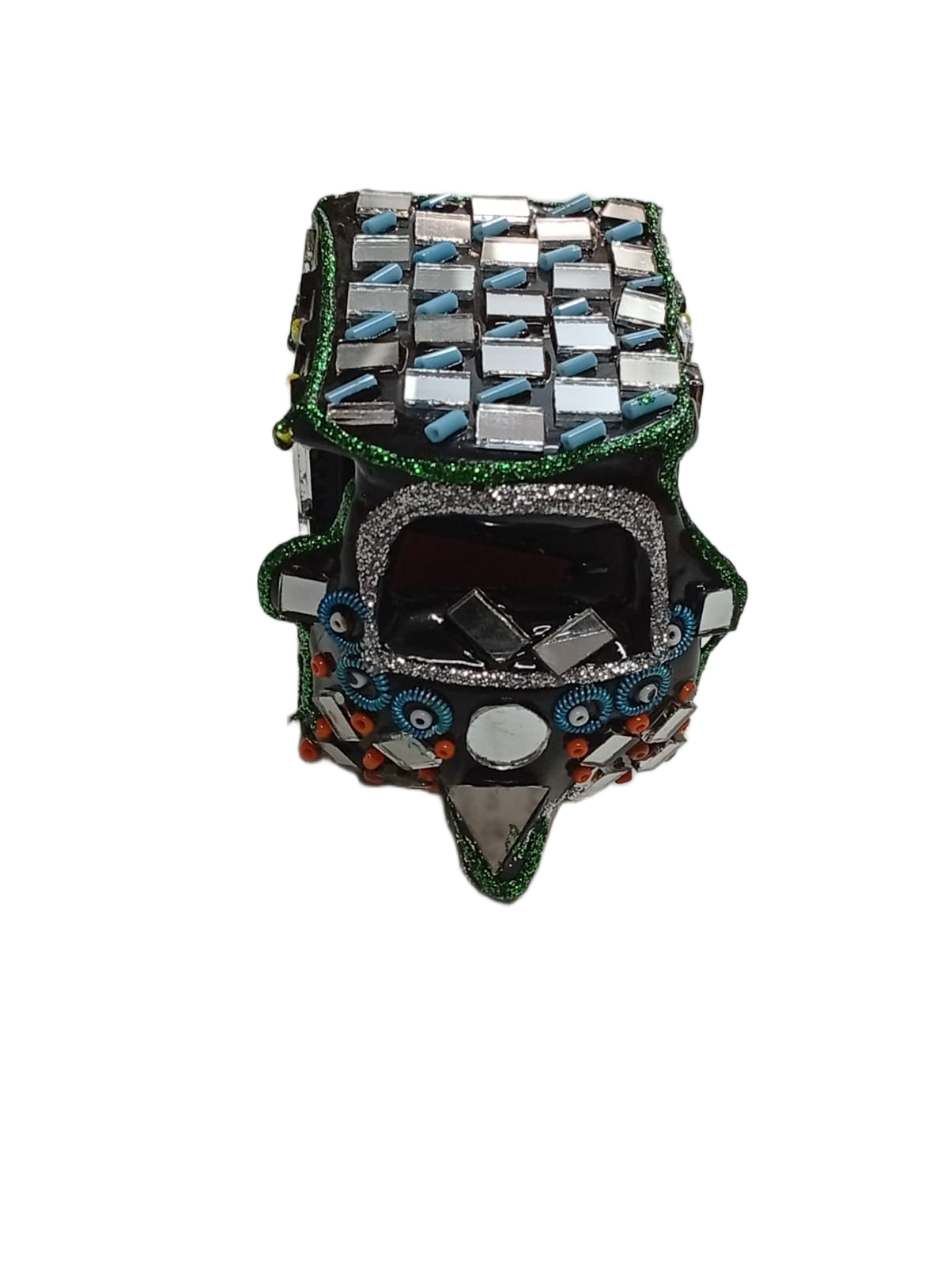 Decorative Mirror Work Rickshaw (L-6cm, W-4cm, H-5.5cm) - Image 6