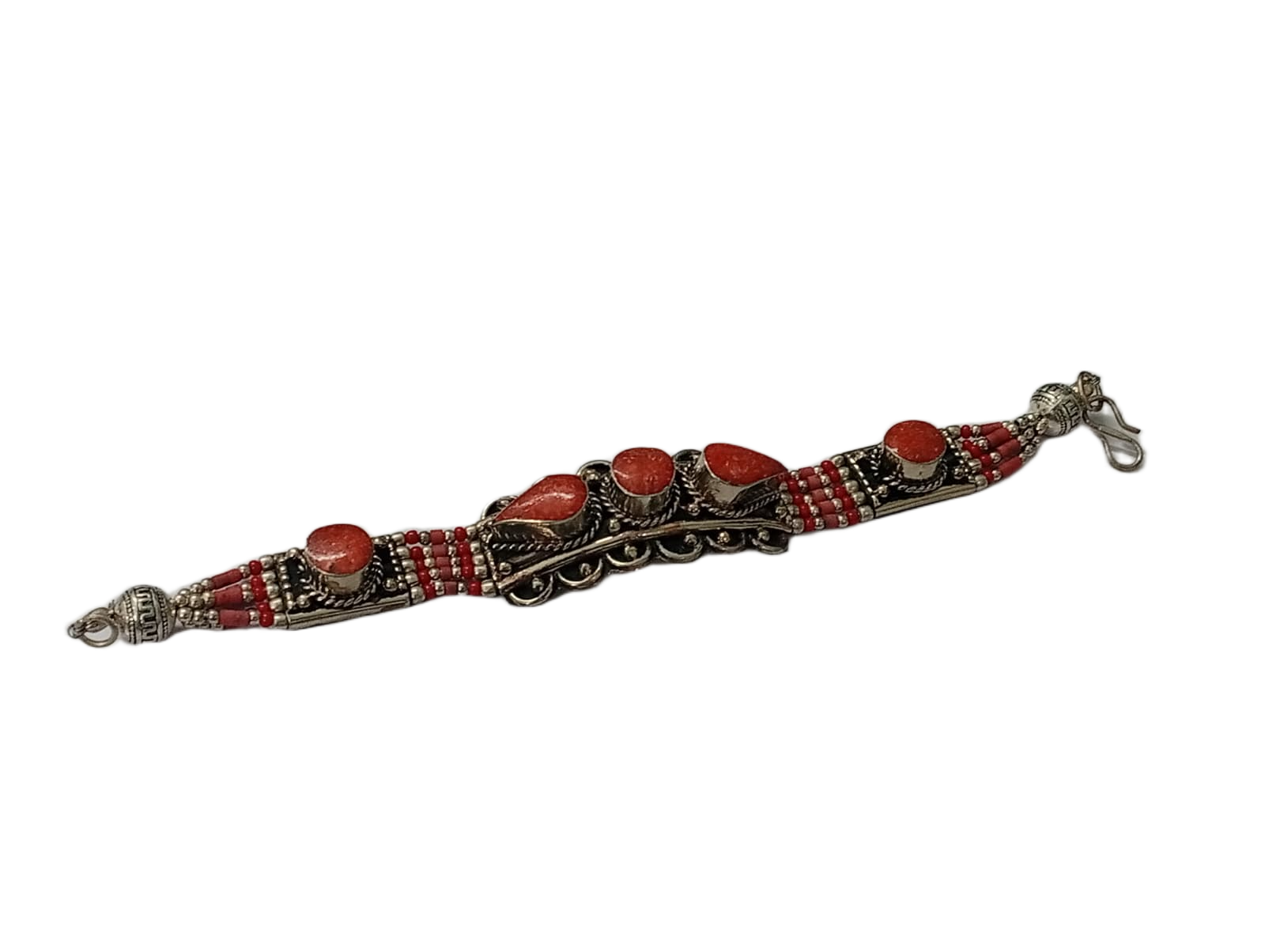 Ethnic Tribal Bracelet with Stones – Handmade Statement Jewelry - Image 4