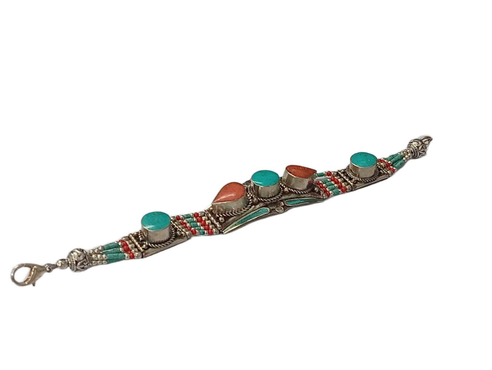 Ethnic Tribal Bracelet with Stones – Handmade Statement Jewelry - Image 4