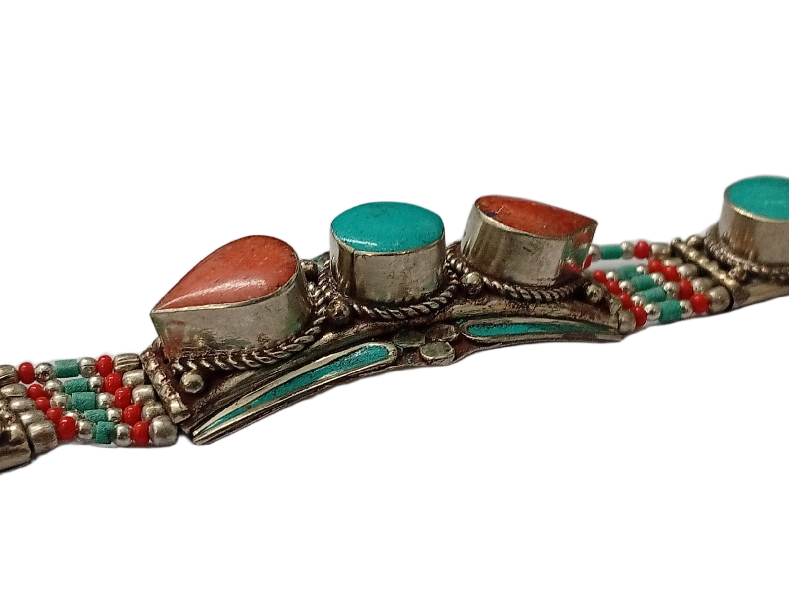Ethnic Tribal Bracelet with Stones – Handmade Statement Jewelry - Image 5