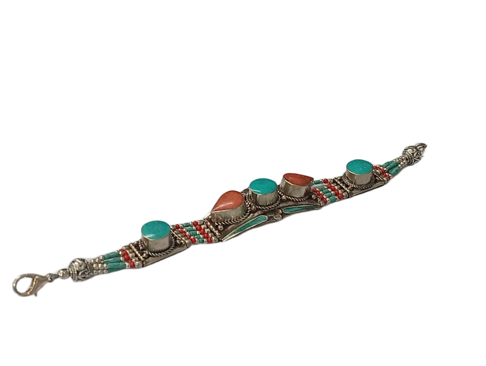 Ethnic Tribal Bracelet with Stones – Handmade Statement Jewelry - Image 6