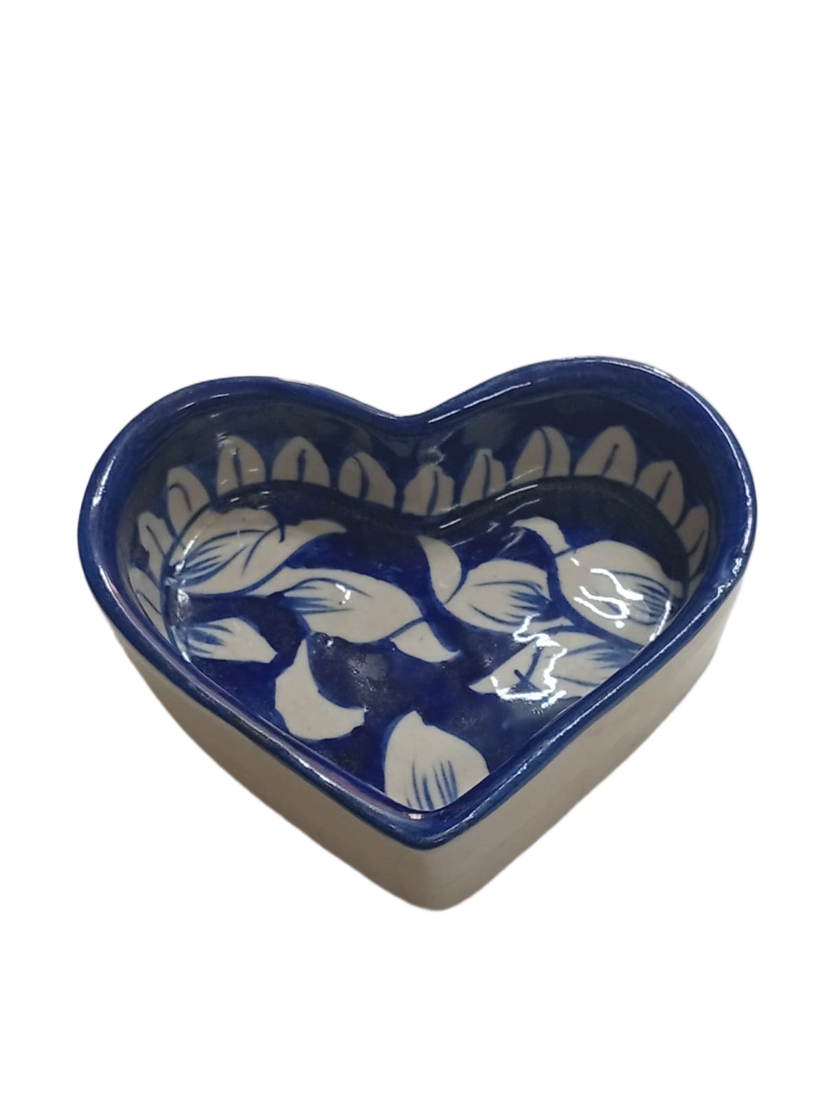 Blue Pottery Heart Tray - Image 4