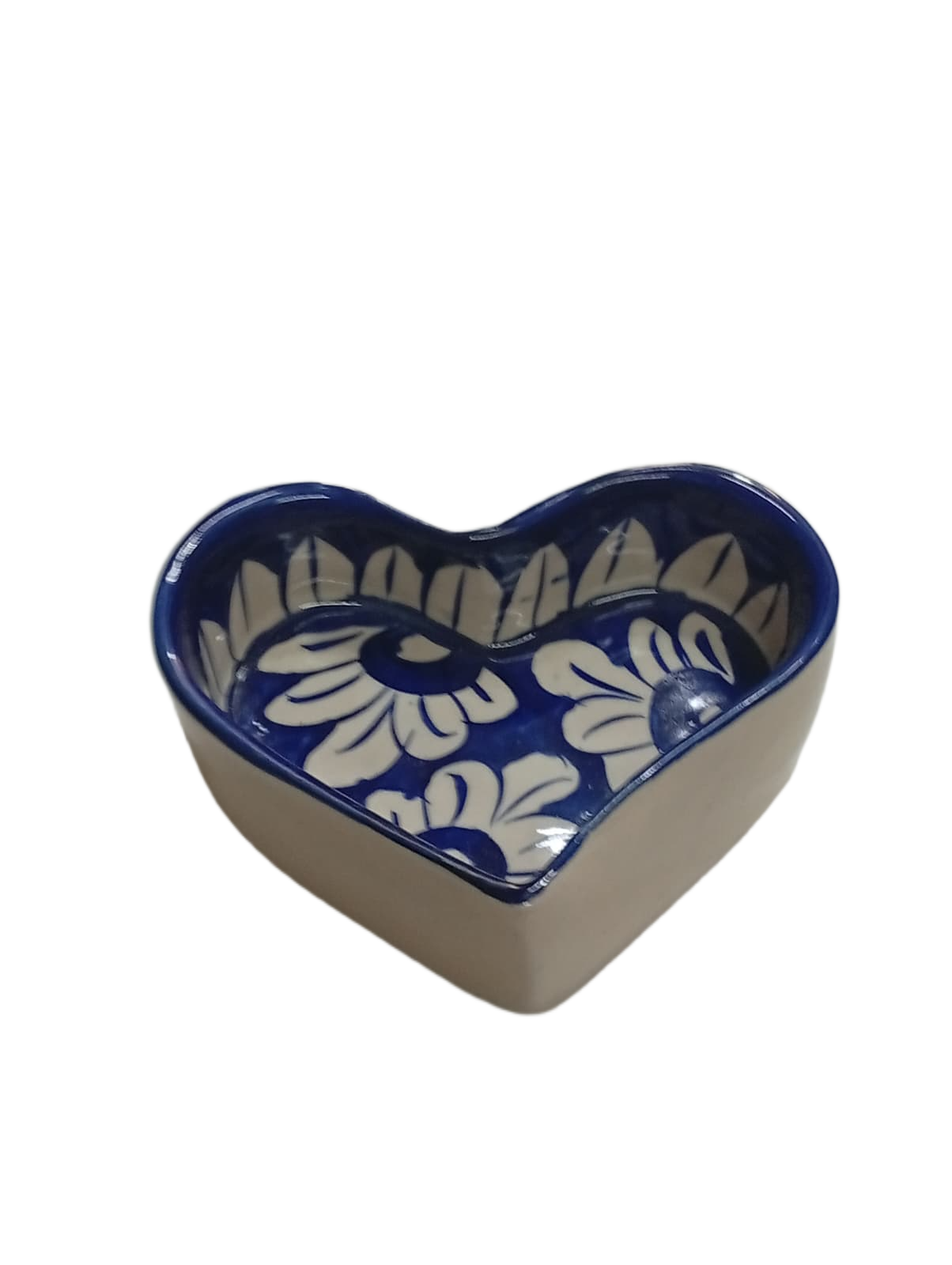 Blue Pottery Heart Tray - Image 4