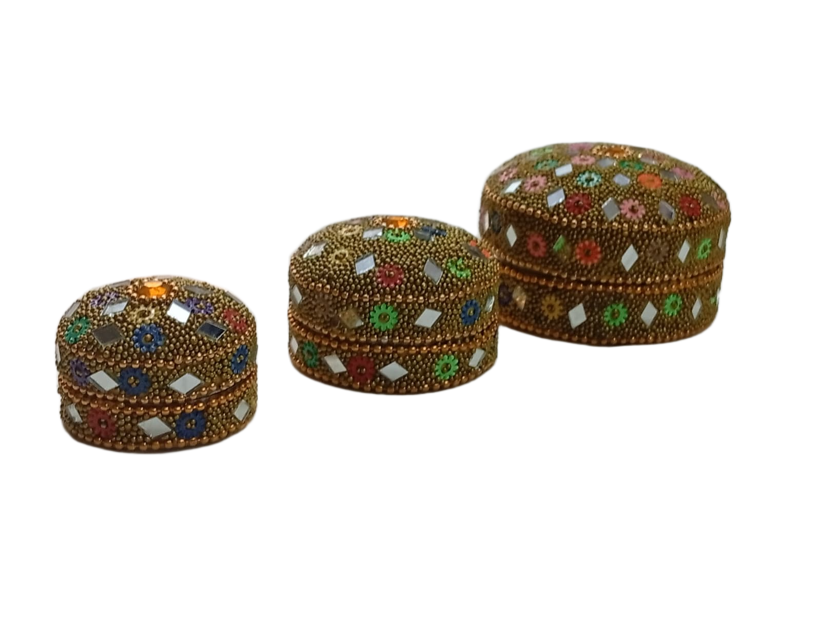 Handcrafted Decorative Bajri Box – Set of 3 - Image 4