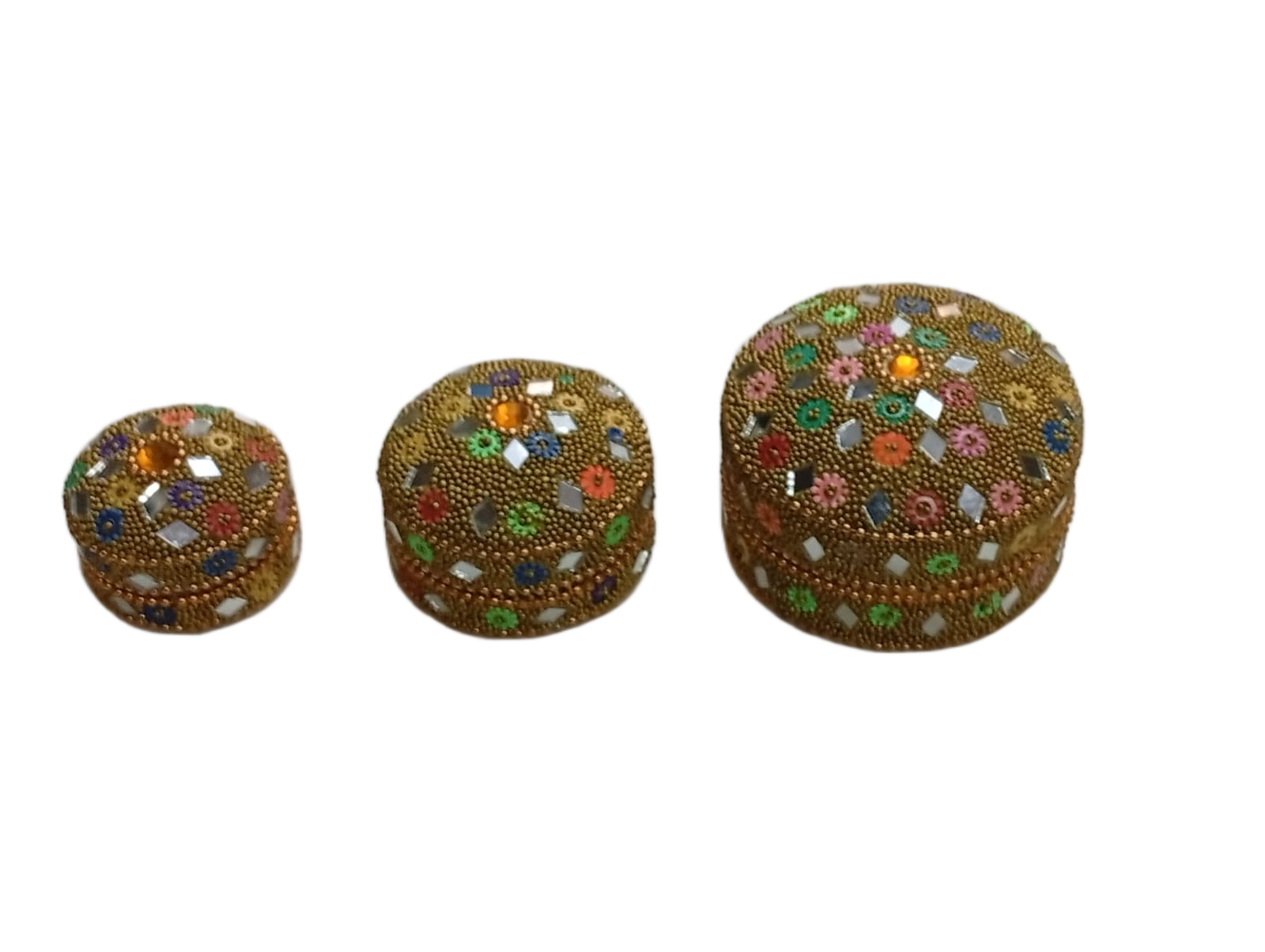 Handcrafted Decorative Bajri Box – Set of 3 - Image 9