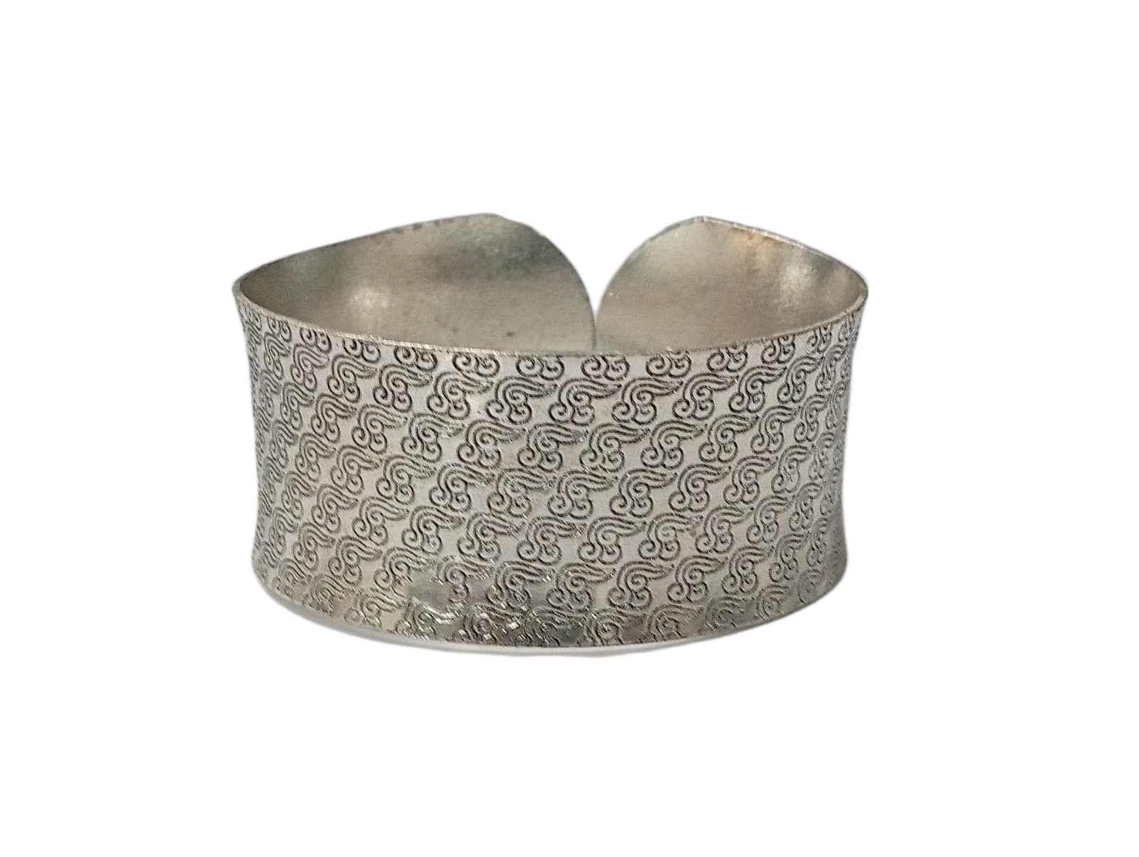 Traditional Handcrafted Floral Engraved Metal Cuff Bracelet - Image 6