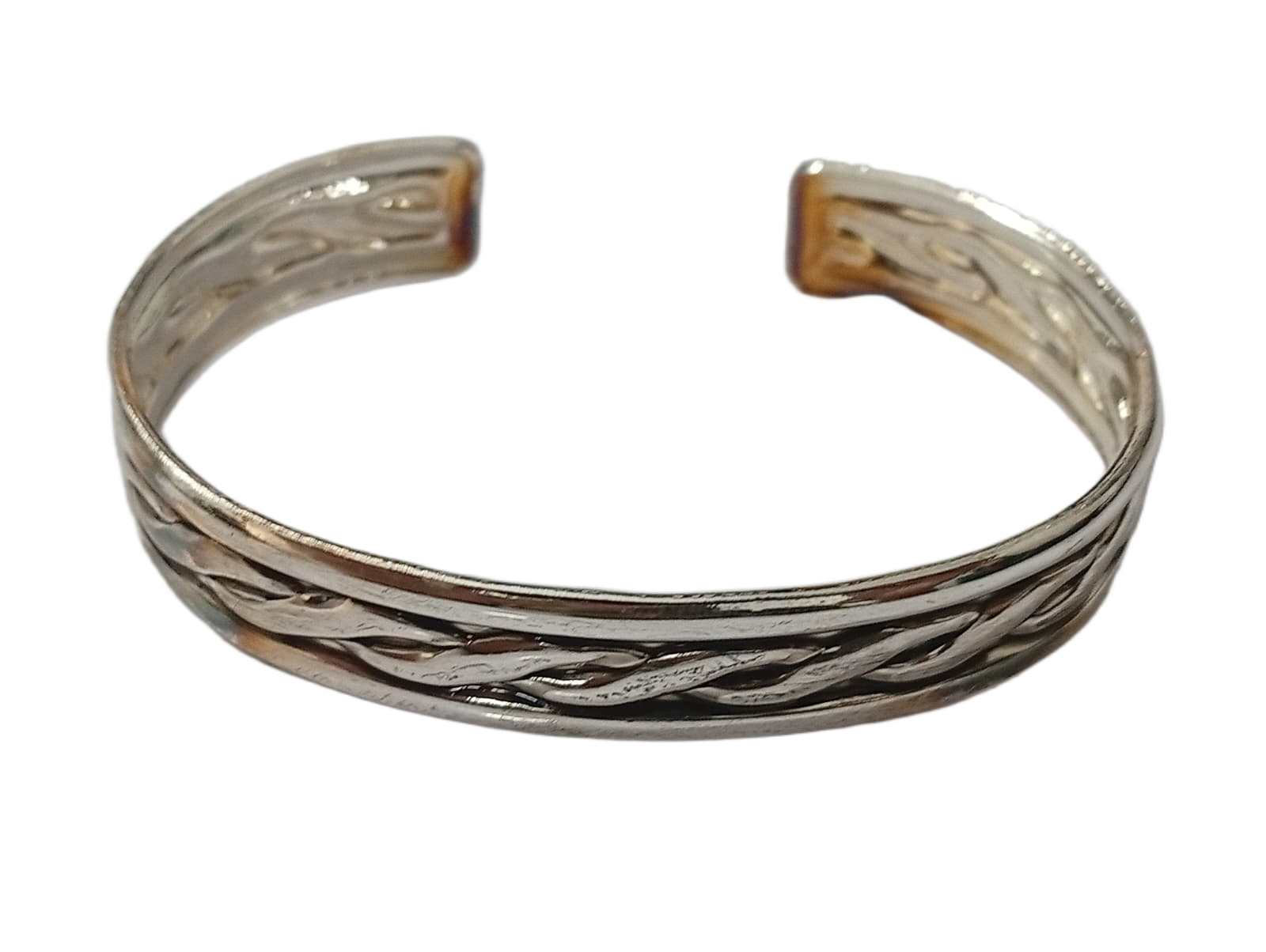 Traditional Handcrafted Floral Engraved Metal Cuff Bracelet - Image 5
