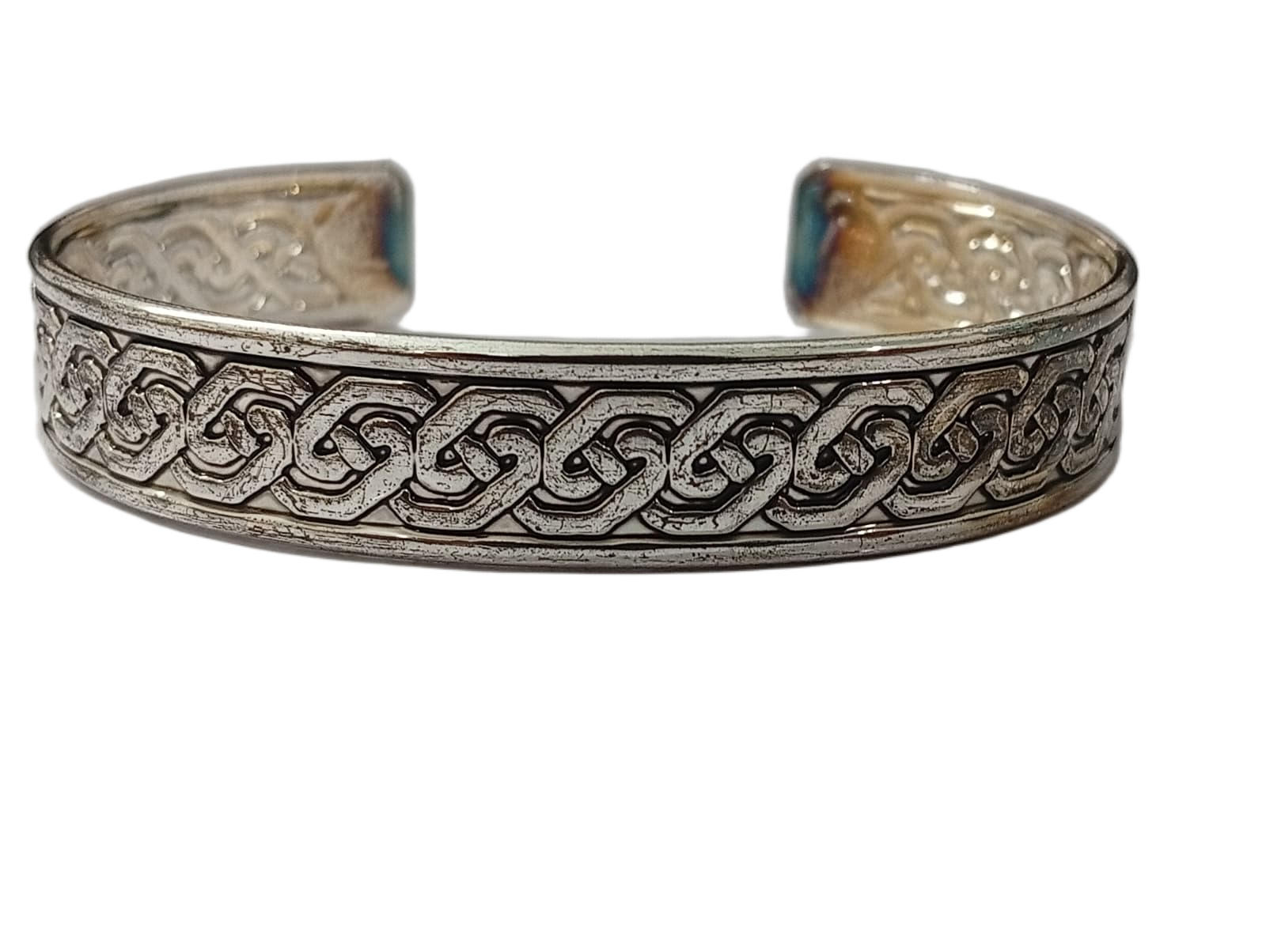 Traditional Handcrafted Floral Engraved Metal Cuff Bracelet - Image 4