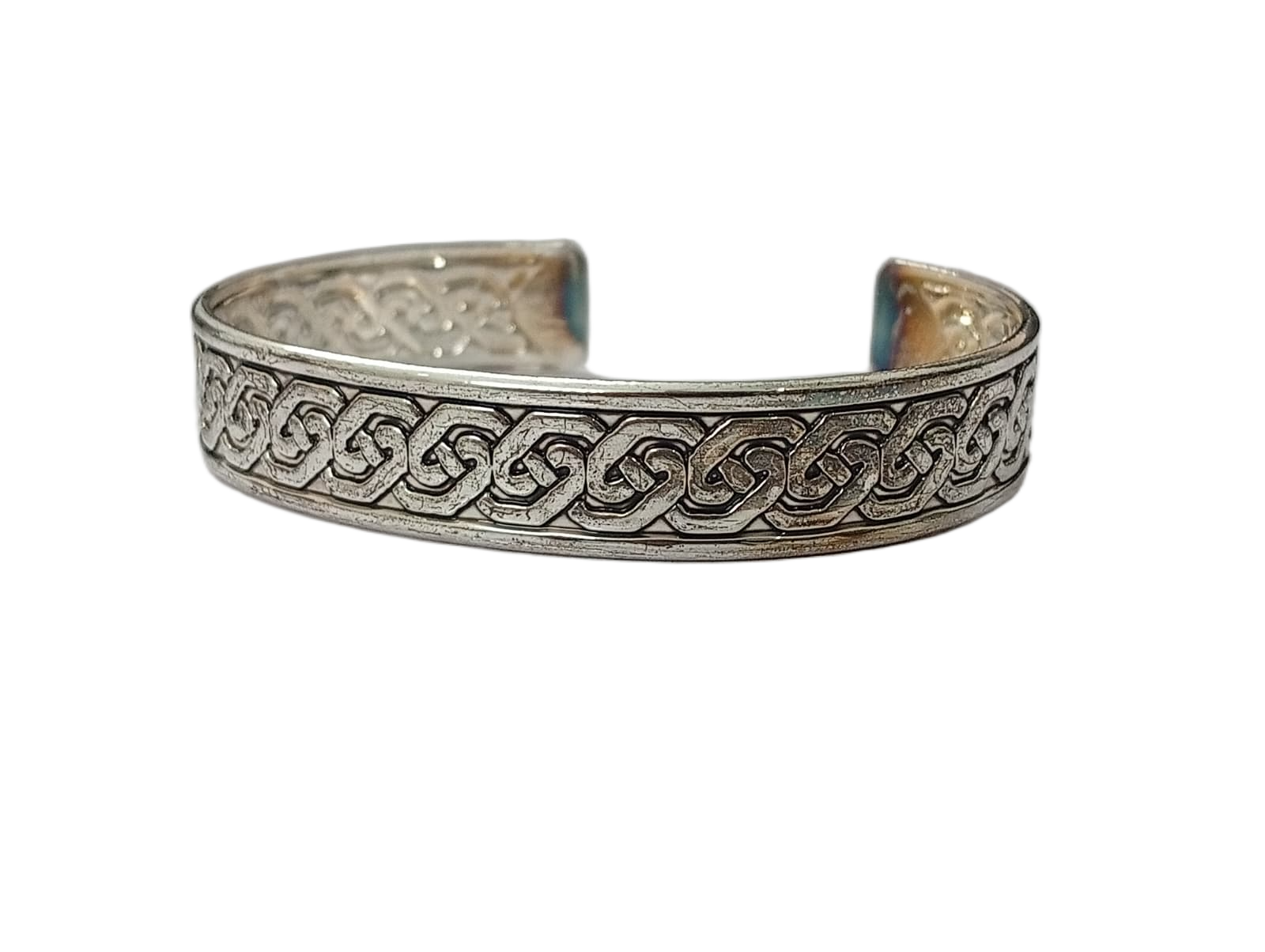 Traditional Handcrafted Floral Engraved Metal Cuff Bracelet - Image 6
