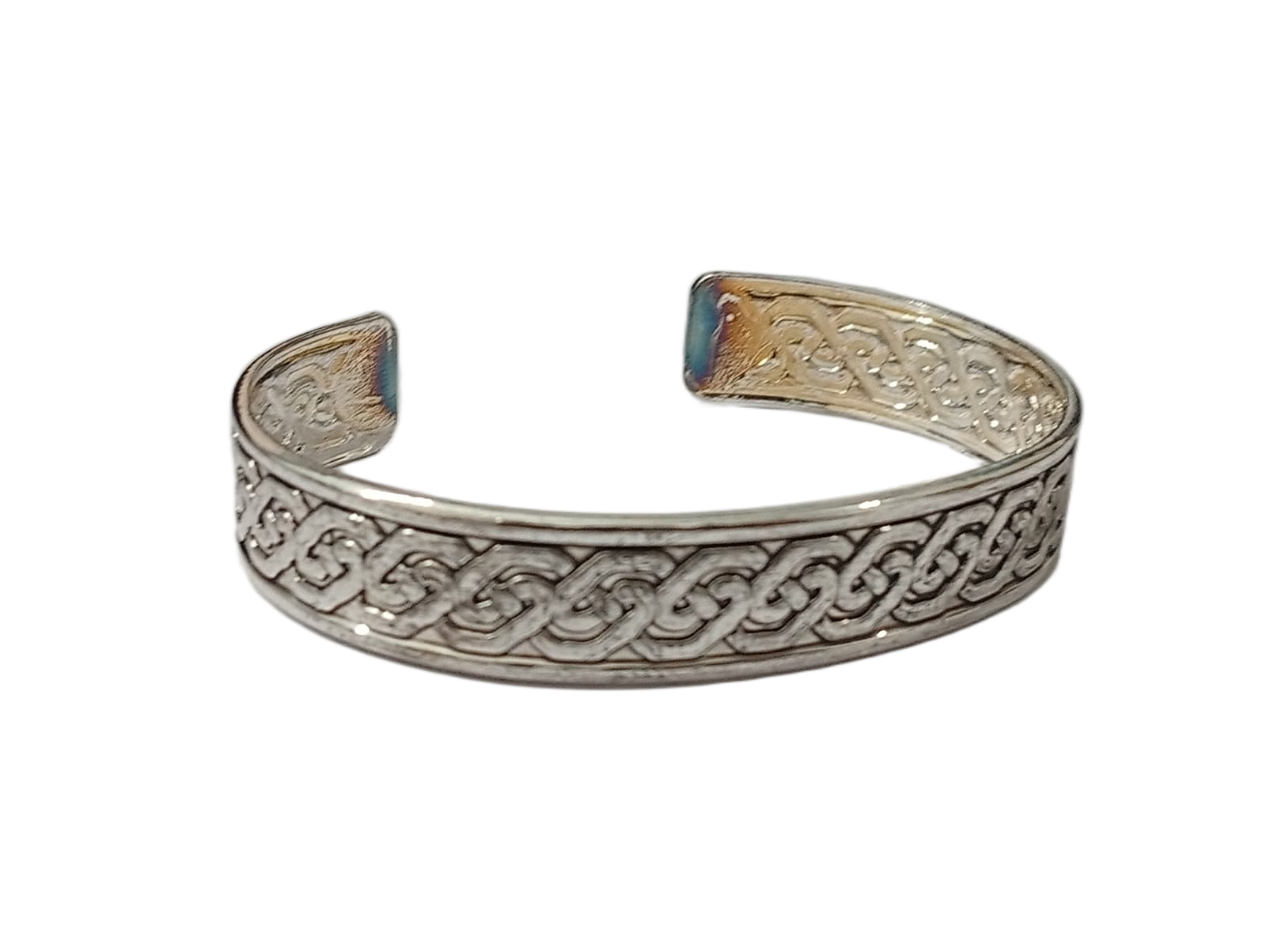 Traditional Handcrafted Floral Engraved Metal Cuff Bracelet - Image 7