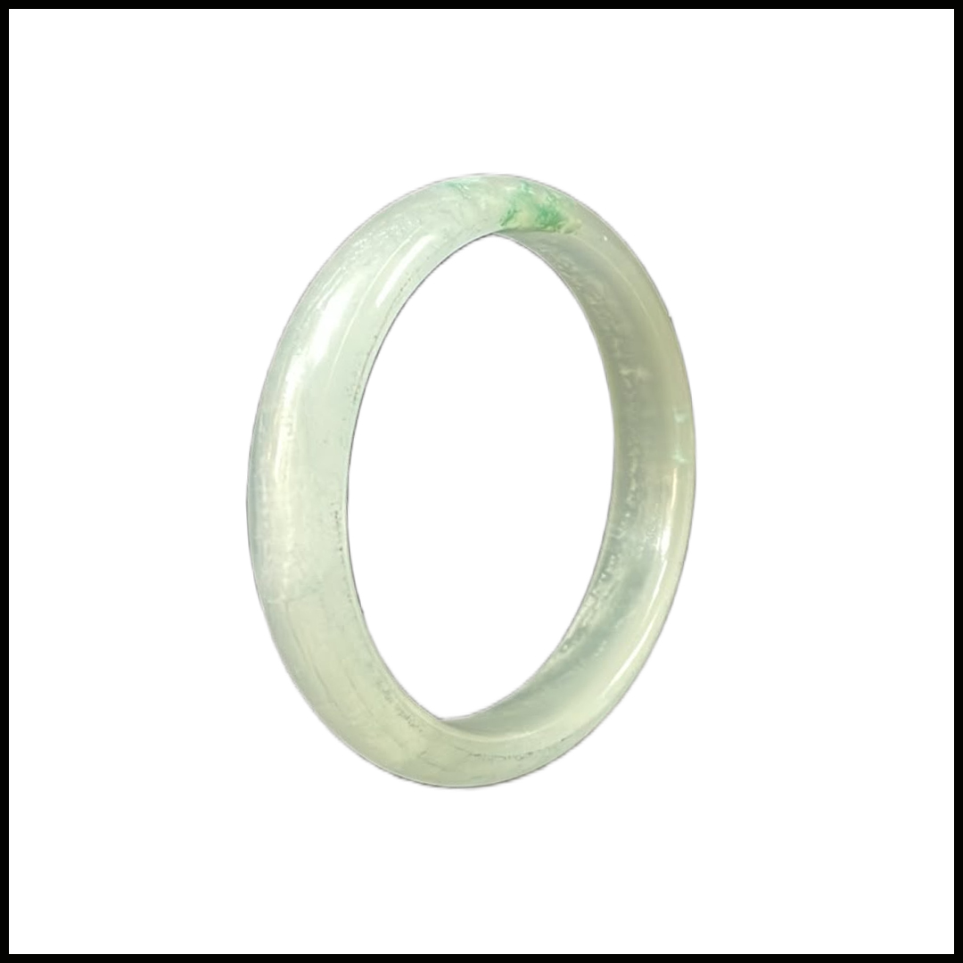Polished Jade Bangle – Natural Stone Bracelet - Image 3