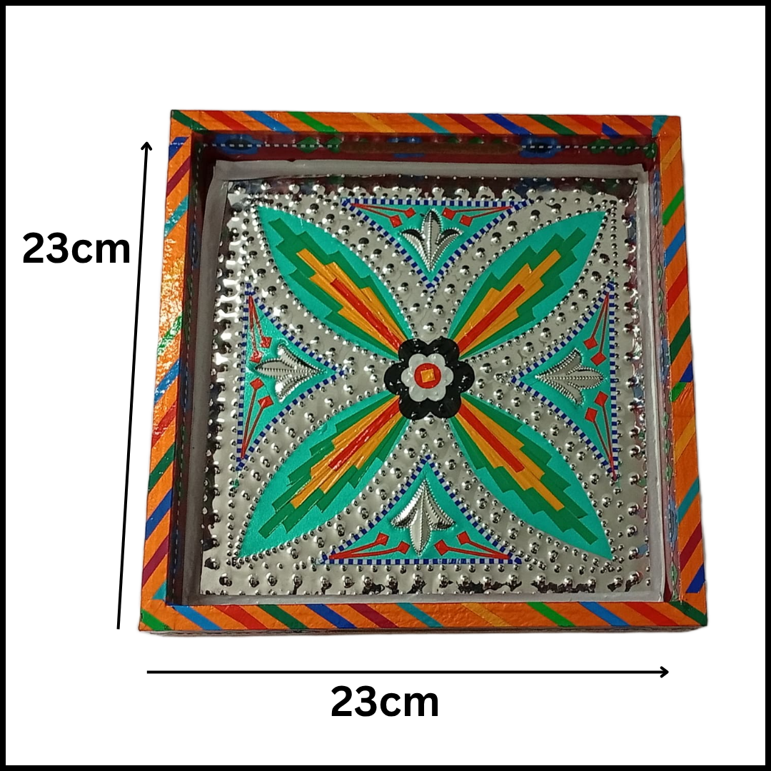 Chamakpatti Handmade Square Tray (23x23cm) - Image 3