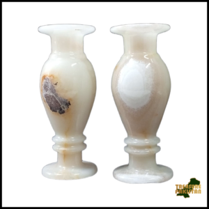 Onyx Flower Vase Pair for Home Décor (Size L-8 inch x W-3 Inch)