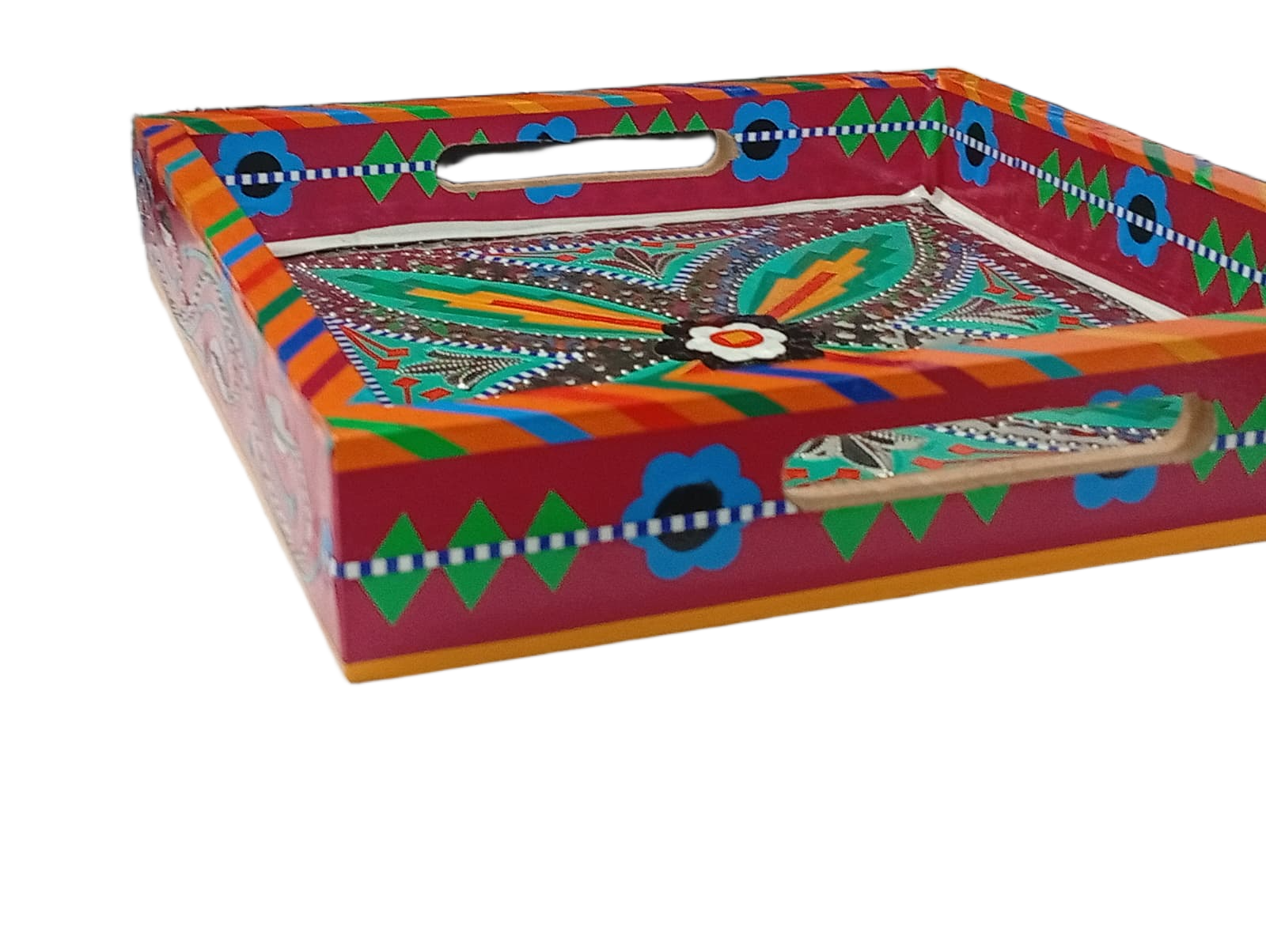 Chamakpatti Handmade Square Tray (23x23cm) - Image 6