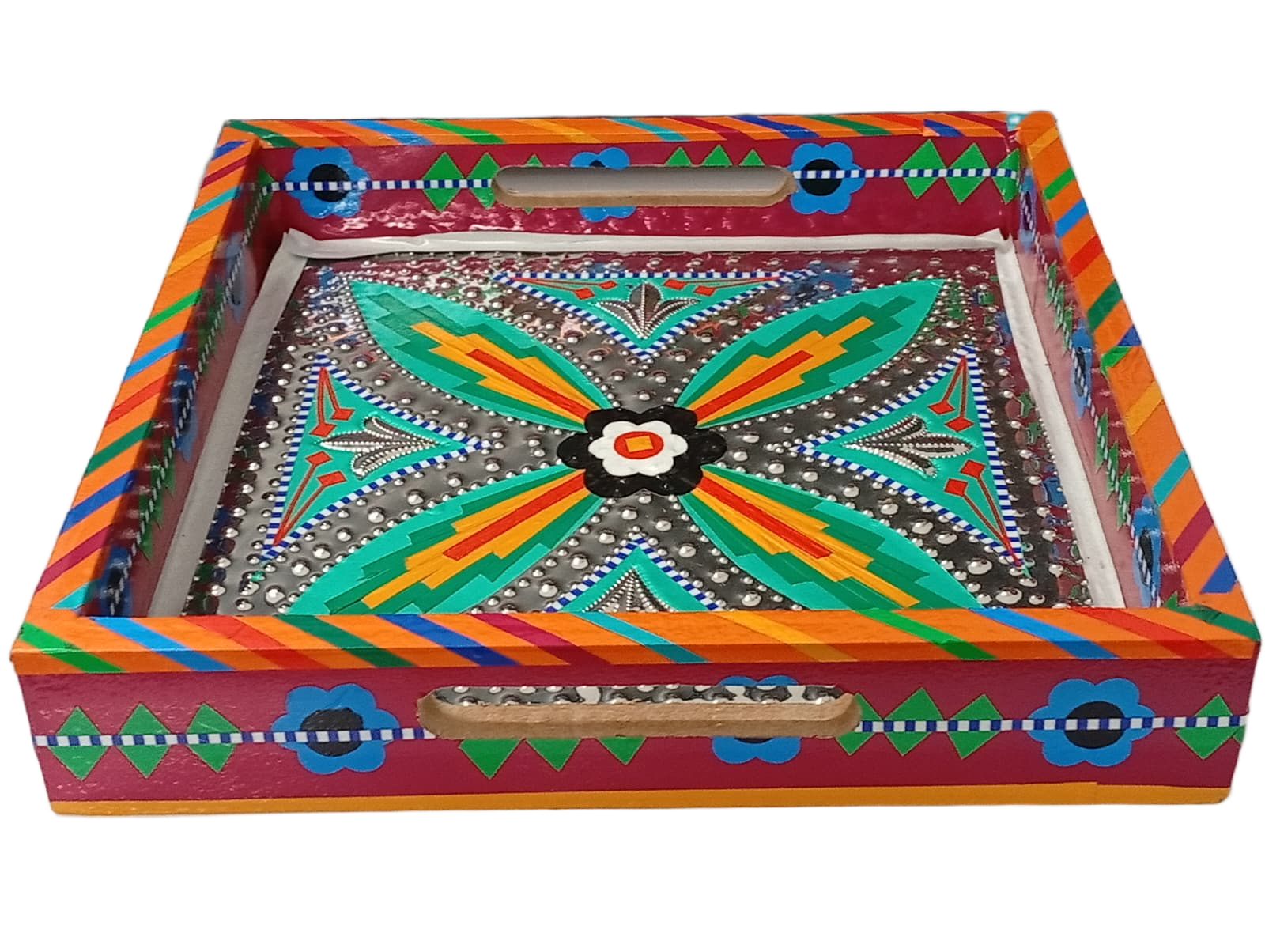 Chamakpatti Handmade Square Tray (23x23cm) - Image 7