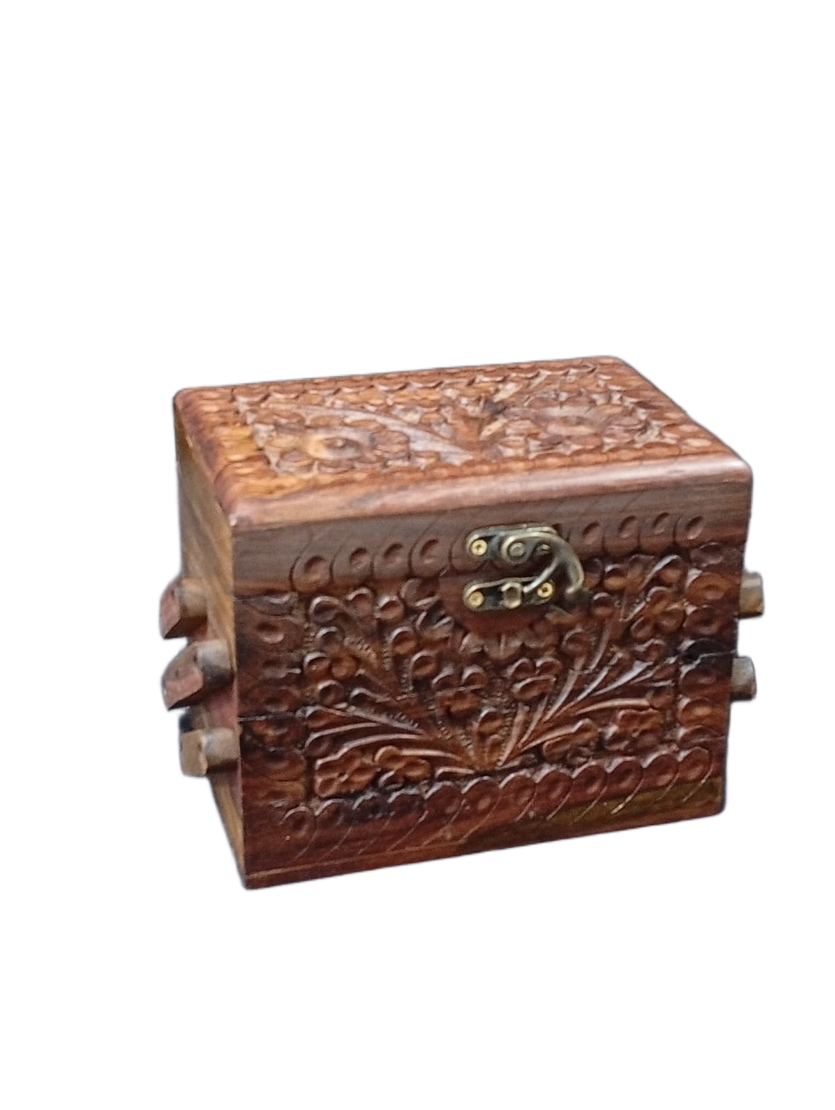 3-Layer Wooden Jewellery Box – Traditional Carved Storage & Organizer (Size: Length-15cm, Width-10cm, Height-12cm) - Image 11