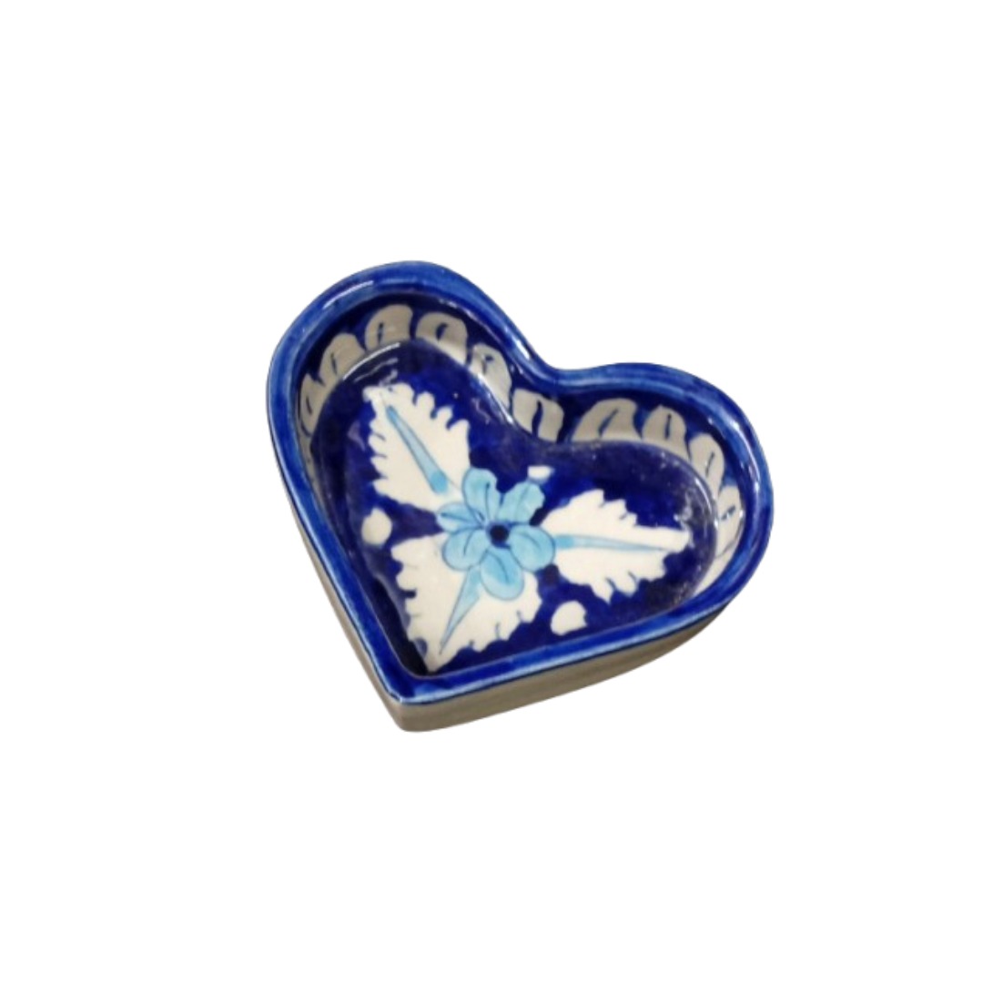 Blue Pottery Heart Tray - Image 4