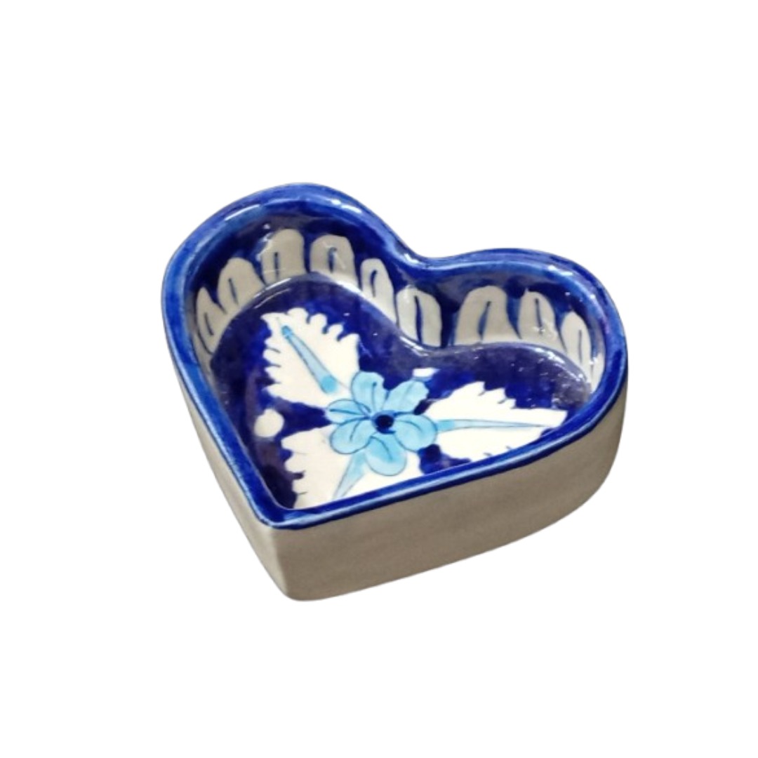 Blue Pottery Heart Tray - Image 6