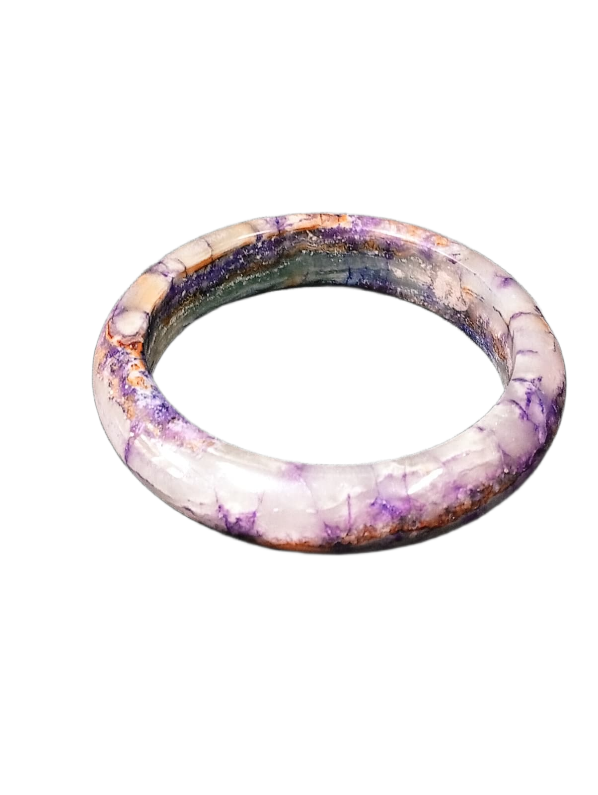 Polished Jade Bangle – Natural Stone Bracelet - Image 4