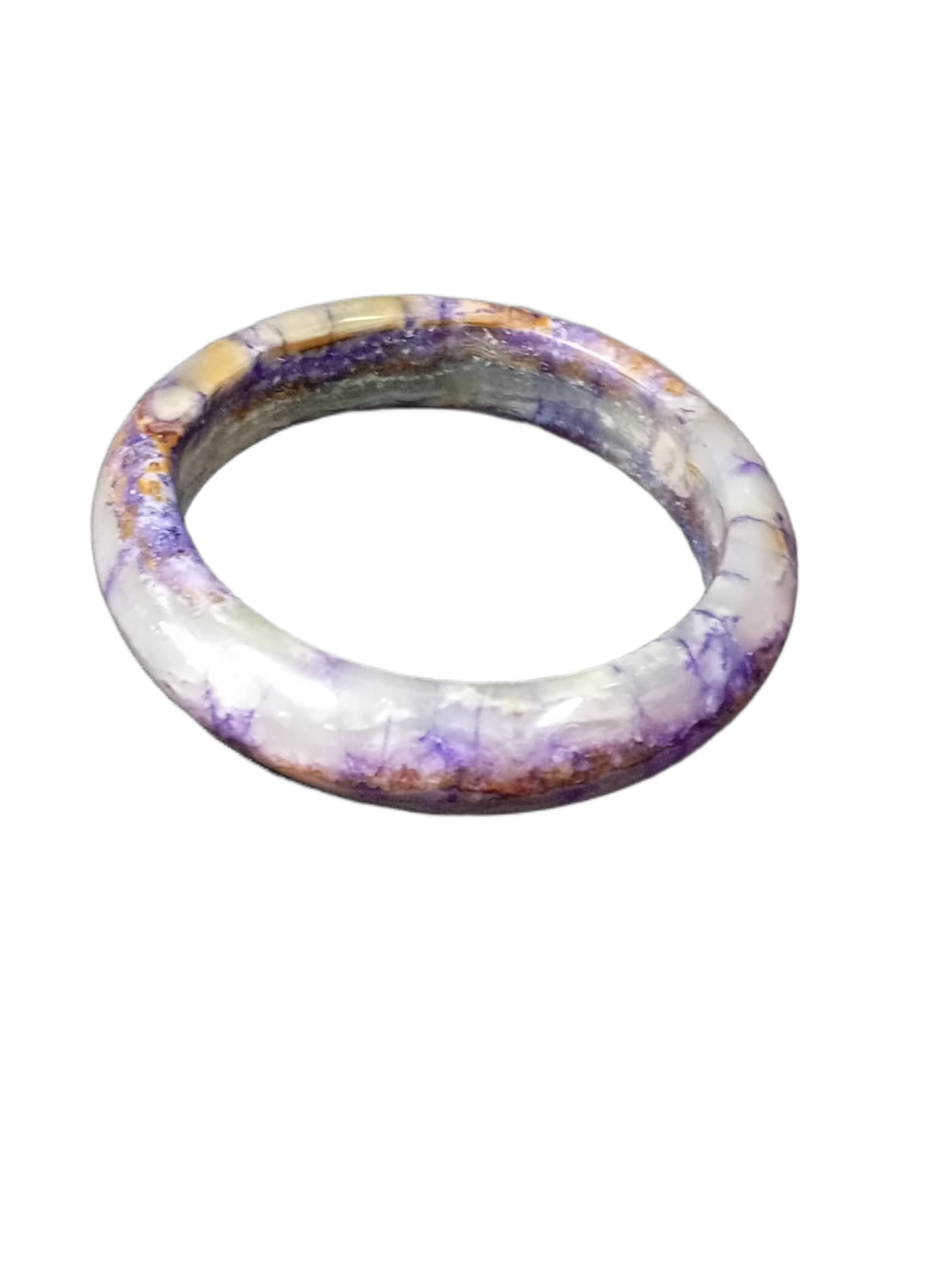 Polished Jade Bangle – Natural Stone Bracelet - Image 5