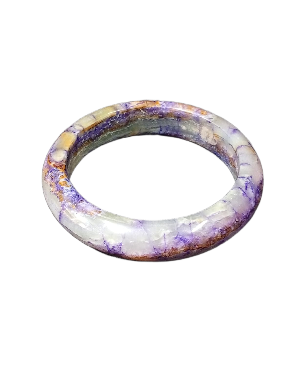 Polished Jade Bangle – Natural Stone Bracelet - Image 6