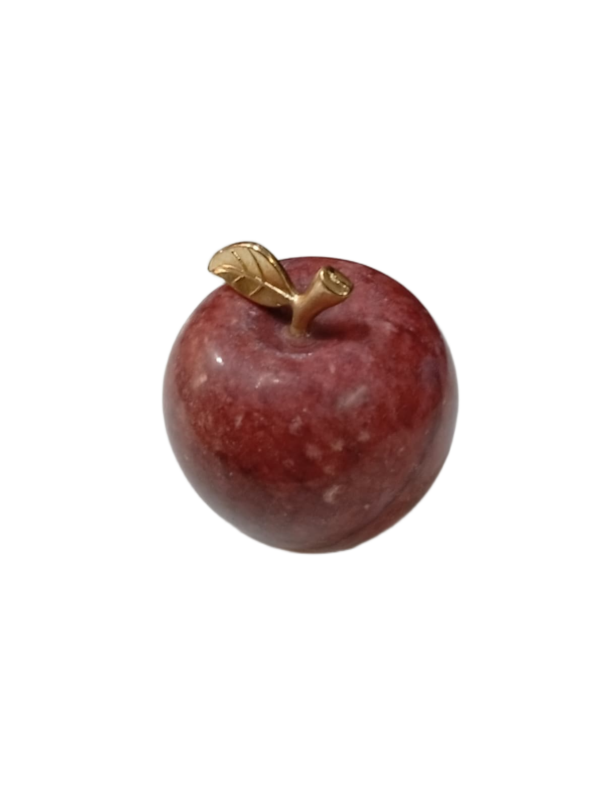 Elegant Onyx Stone Apple Decor with Golden Leaf (Size: 9 cm) - Image 4
