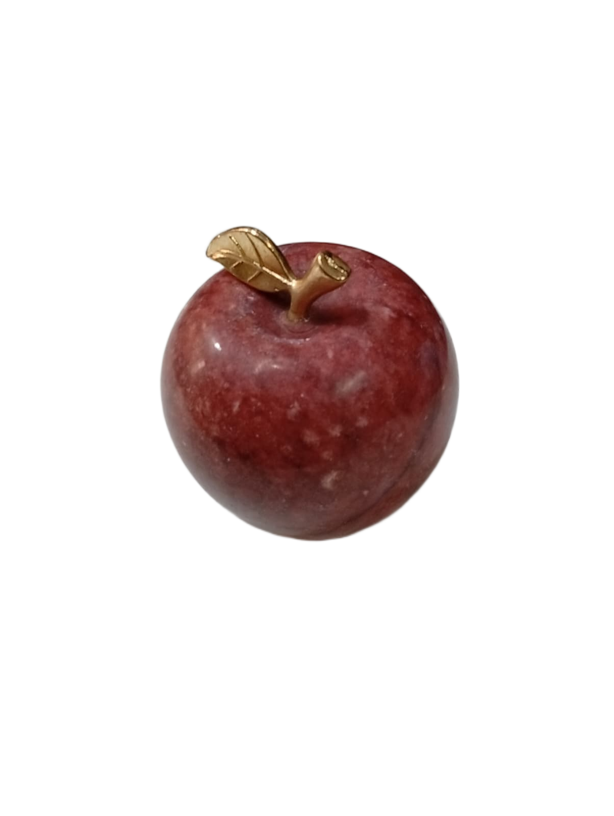 Elegant Onyx Stone Apple Decor with Golden Leaf (Size: 9 cm) - Image 5