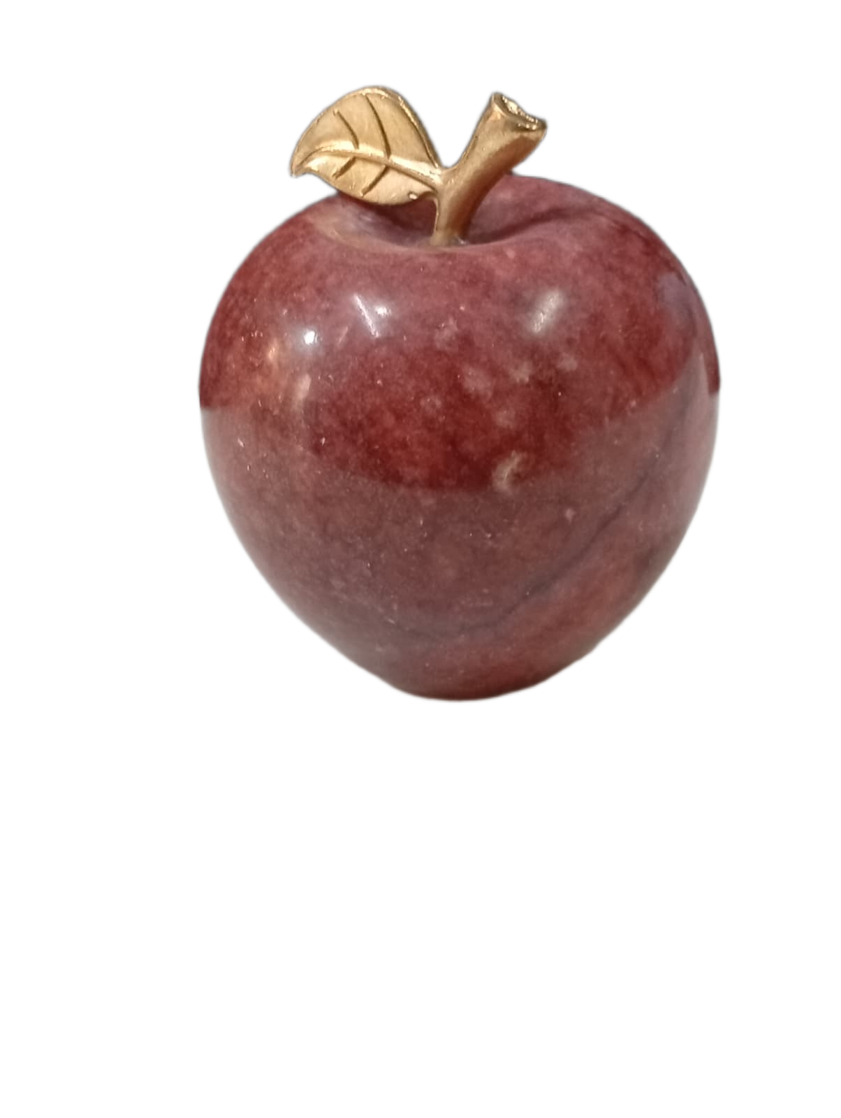 Elegant Onyx Stone Apple Decor with Golden Leaf (Size: 9 cm) - Image 6