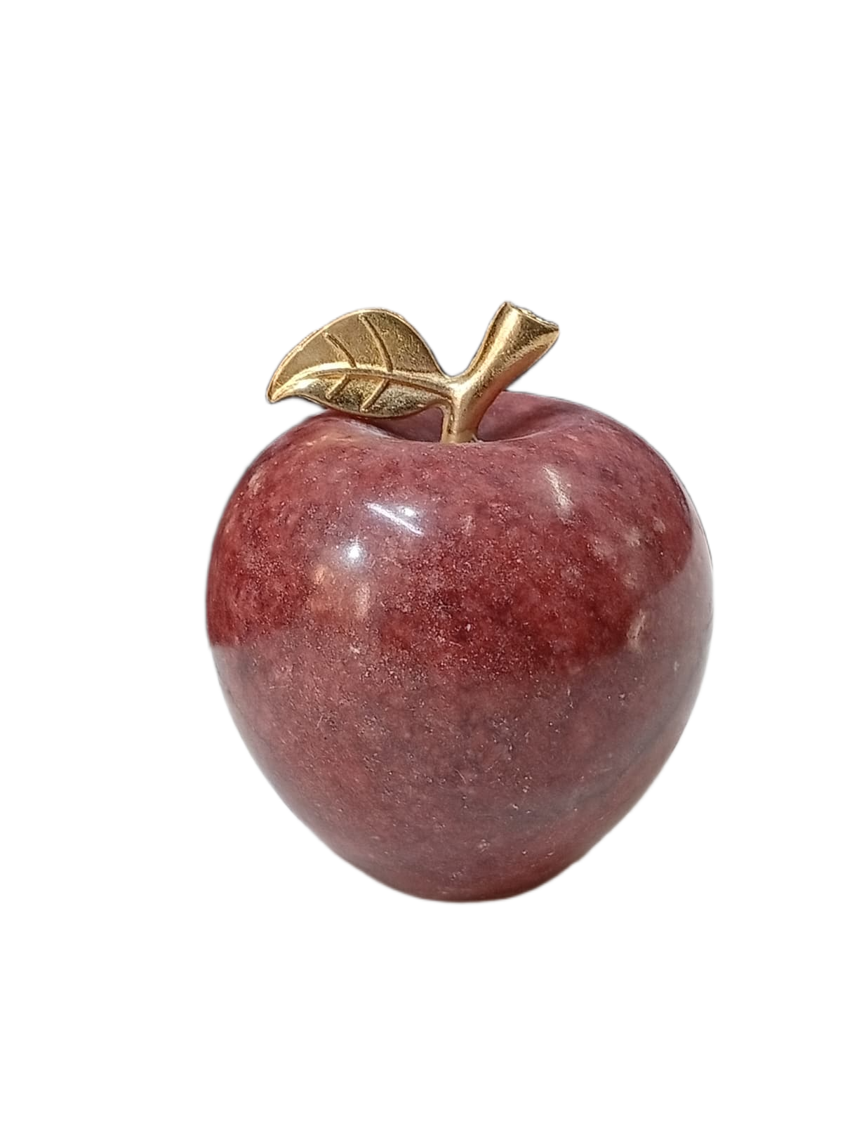 Elegant Onyx Stone Apple Decor with Golden Leaf (Size: 9 cm) - Image 7