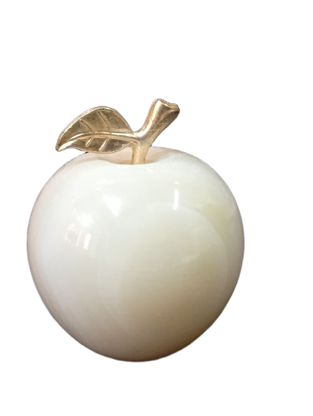 Elegant Onyx Stone Apple Decor with Golden Leaf (Size: 9 cm) - Image 5