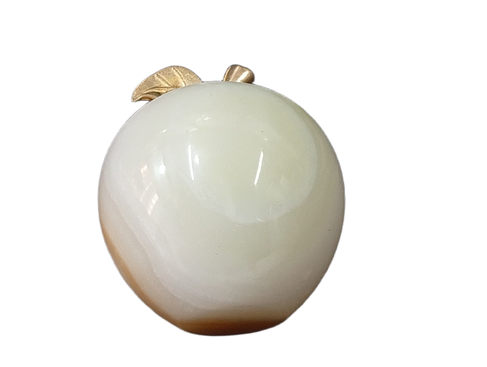 Elegant Onyx Stone Apple Decor with Golden Leaf (Size: 9 cm) - Image 7
