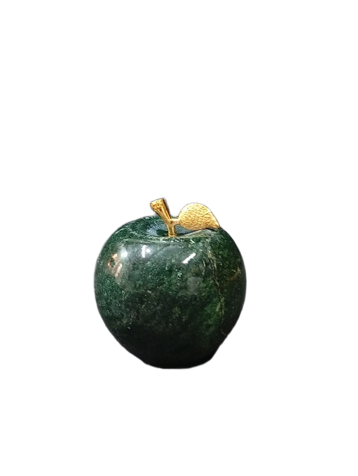 Elegant Onyx Stone Apple Decor with Golden Leaf (Size: 7 cm) - Image 6