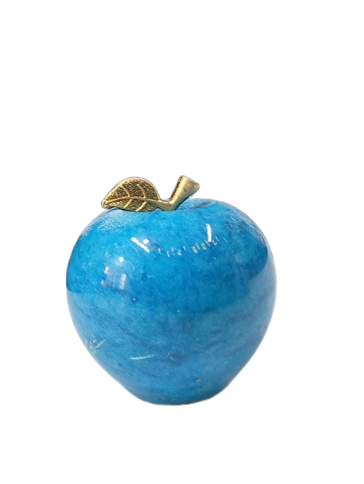 Elegant Onyx Stone Apple Decor with Golden Leaf (Size: 7 cm) - Image 5