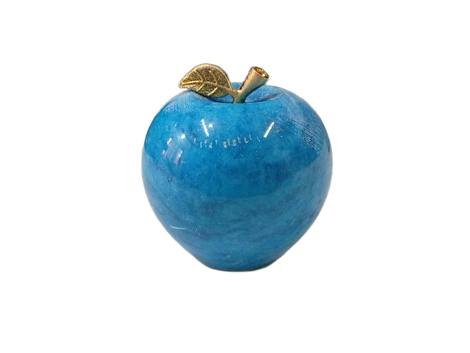 Elegant Onyx Stone Apple Decor with Golden Leaf (Size: 7 cm) - Image 6