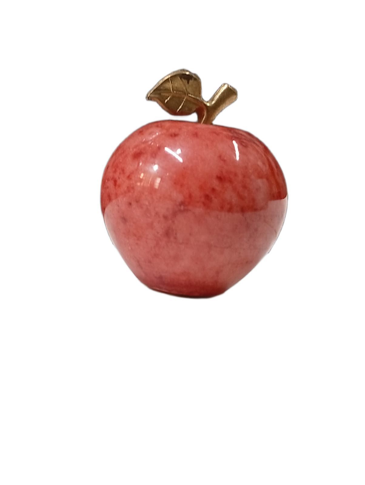 Elegant Onyx Stone Apple Decor with Golden Leaf (Size: 7 cm) - Image 7
