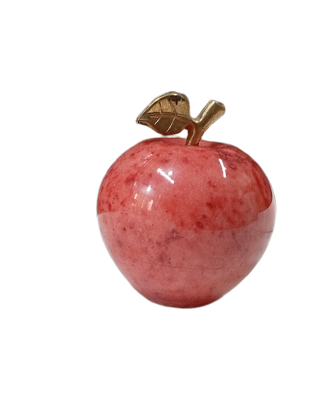 Elegant Onyx Stone Apple Decor with Golden Leaf (Size: 7 cm) - Image 8